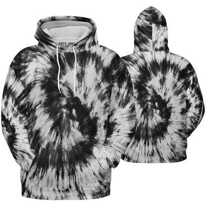Retro High OG Black White 1s Hoodie Match Tye Dye 3D All-Over Print Spiral - NastyJamz