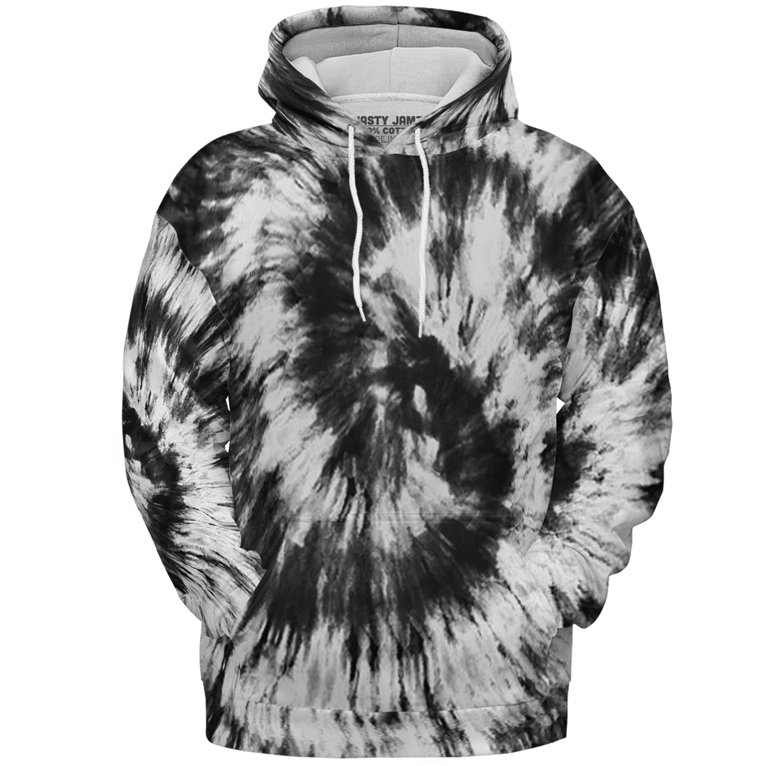 Retro High OG Black White 1s Hoodie Match Tye Dye 3D All-Over Print Spiral - NastyJamz