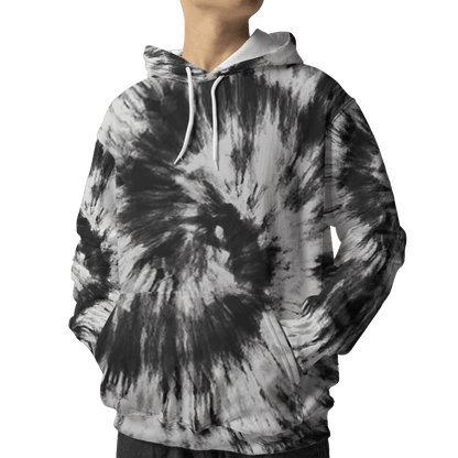 Retro High OG Black White 1s Hoodie Match Tye Dye 3D All-Over Print Spiral - NastyJamz