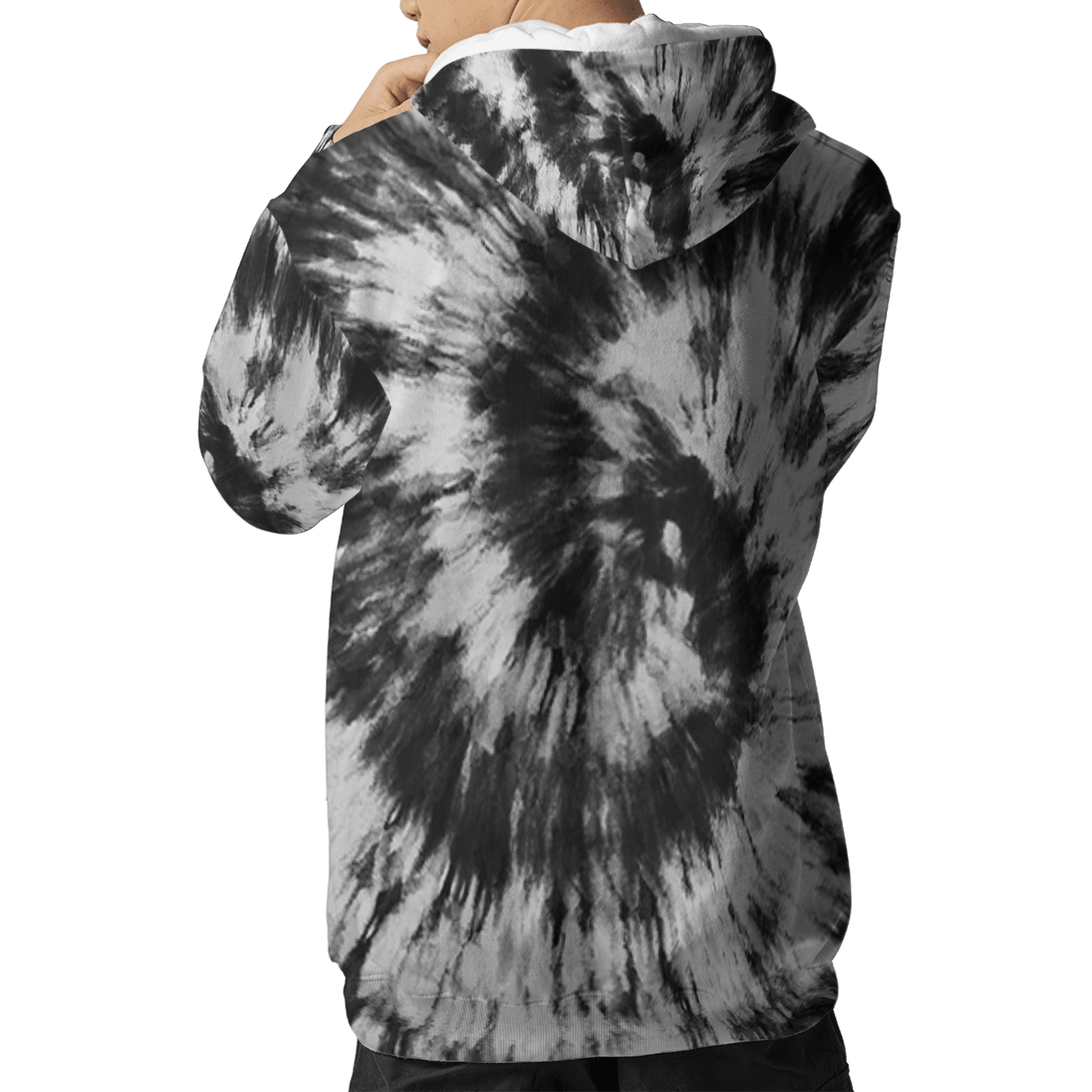 Retro High OG Black White 1s Hoodie Match Tye Dye 3D All-Over Print Spiral - NastyJamz