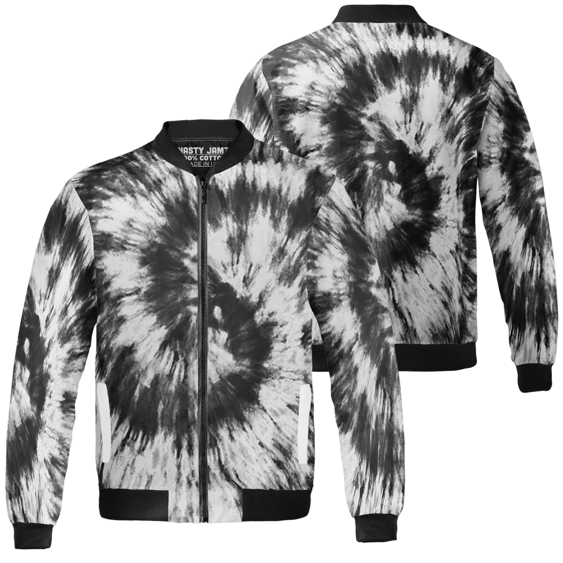 Retro High OG Black White 1s Jacket Match Tye Dye 3D All-Over Print Spiral - NastyJamz