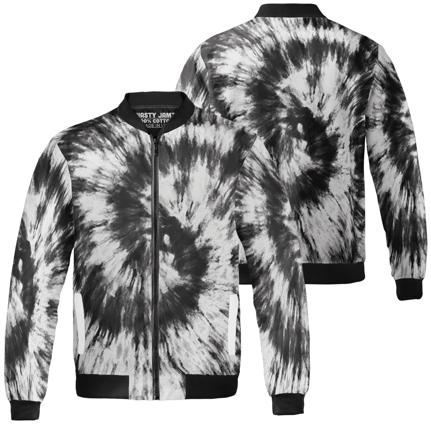 Retro High OG Black White 1s Jacket Match Tye Dye 3D All-Over Print Spiral - NastyJamz