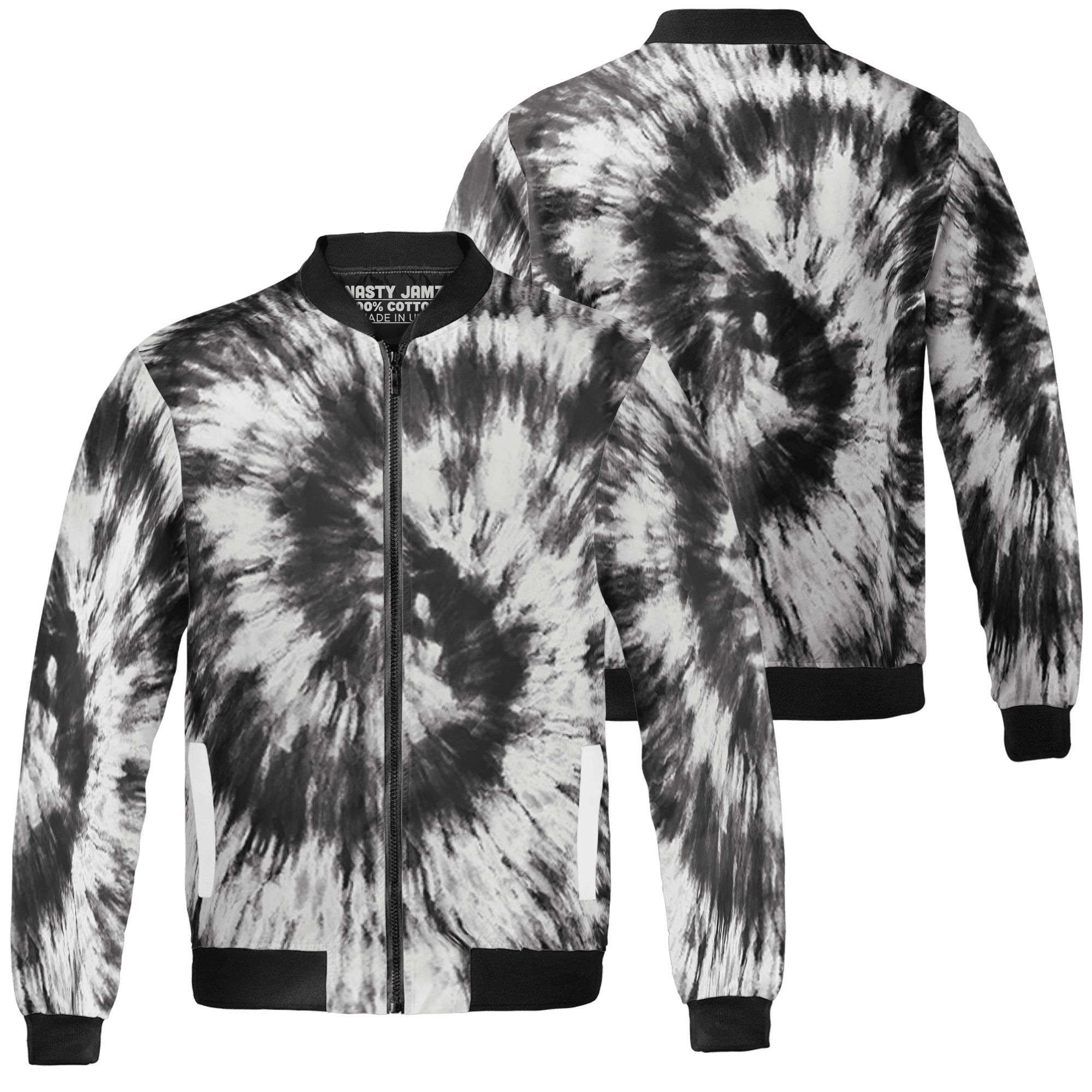 Retro High OG Black White 1s Jacket Match Tye Dye 3D All-Over Print Spiral - NastyJamz