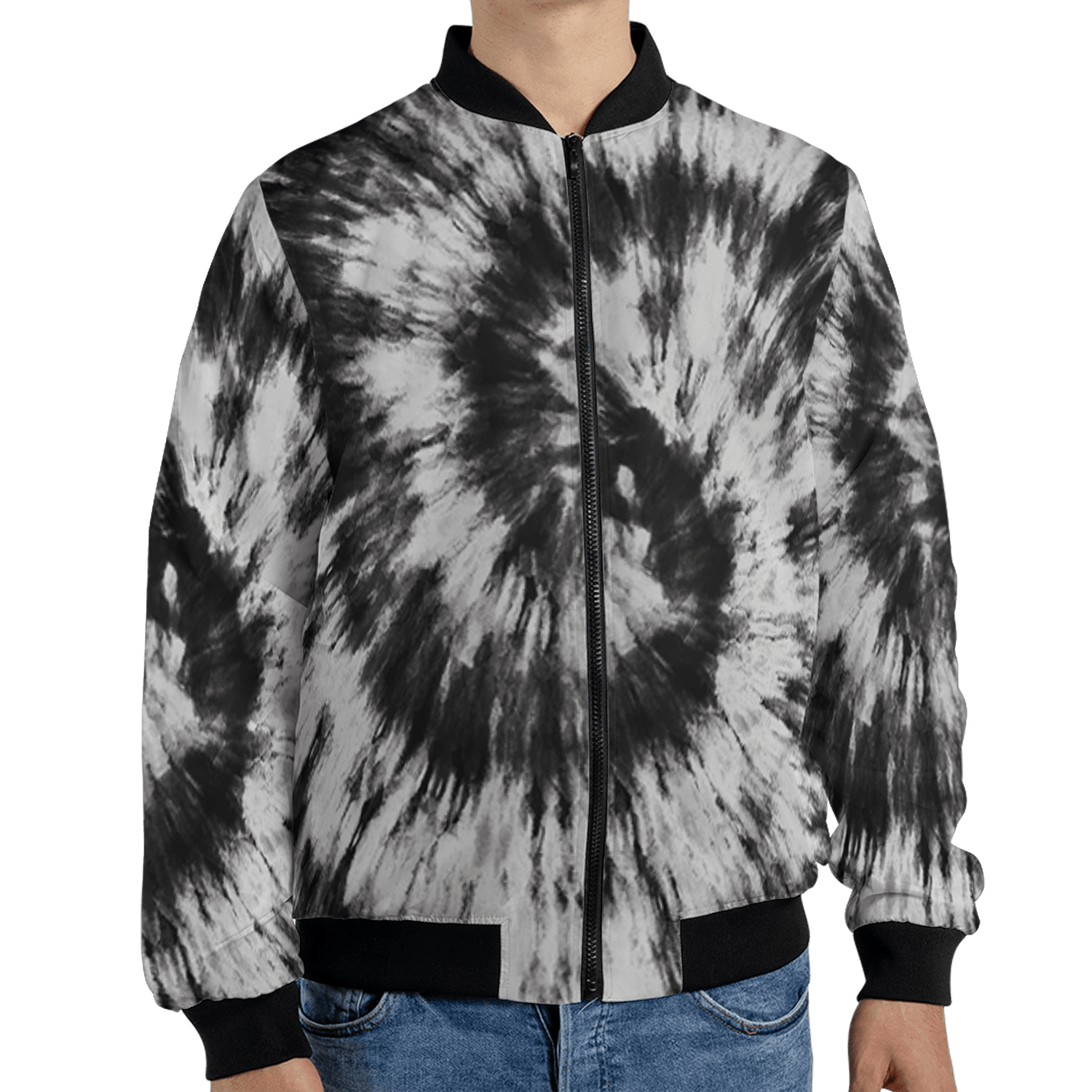 Retro High OG Black White 1s Jacket Match Tye Dye 3D All-Over Print Spiral - NastyJamz