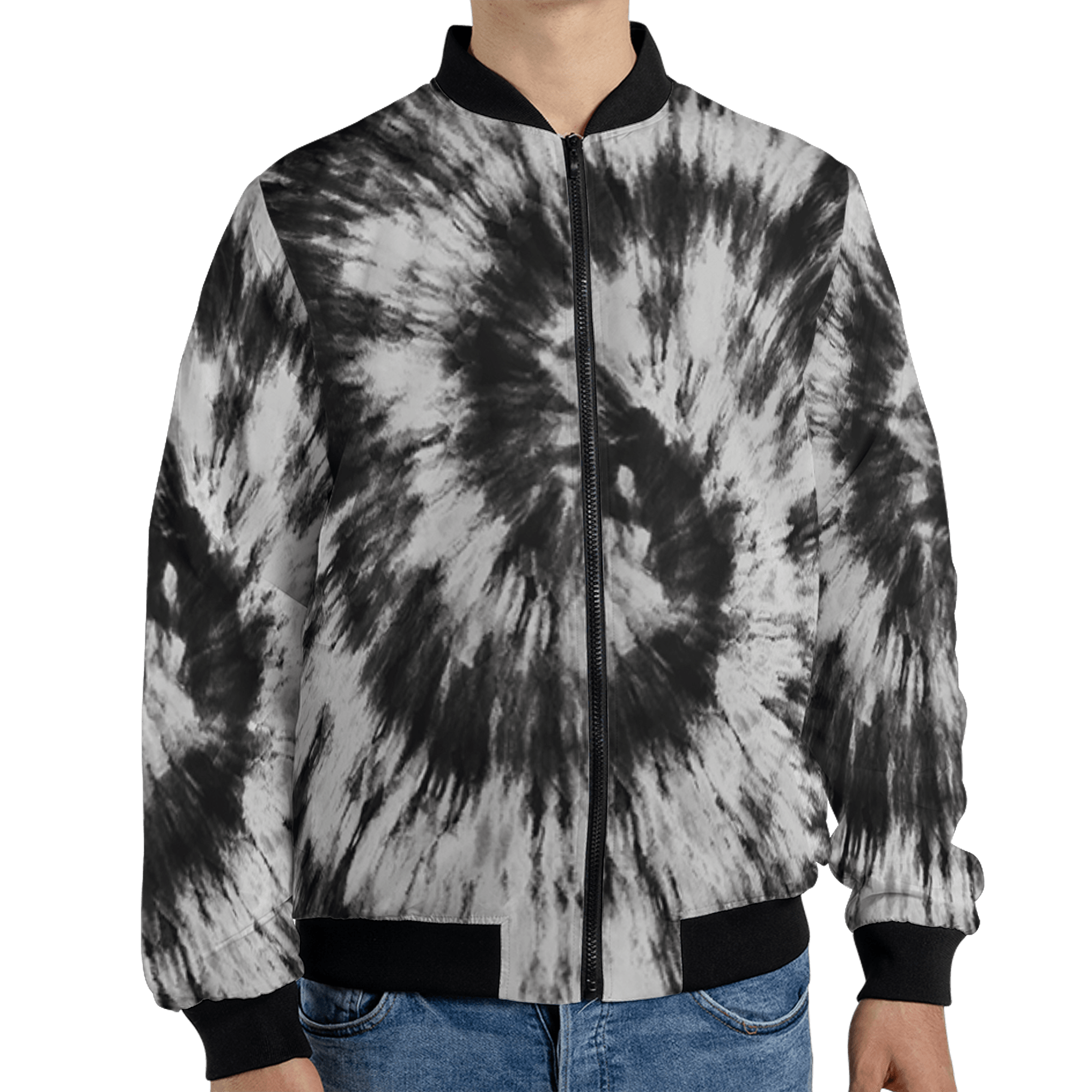 Retro High OG Black White 1s Jacket Match Tye Dye 3D All-Over Print Spiral - NastyJamz
