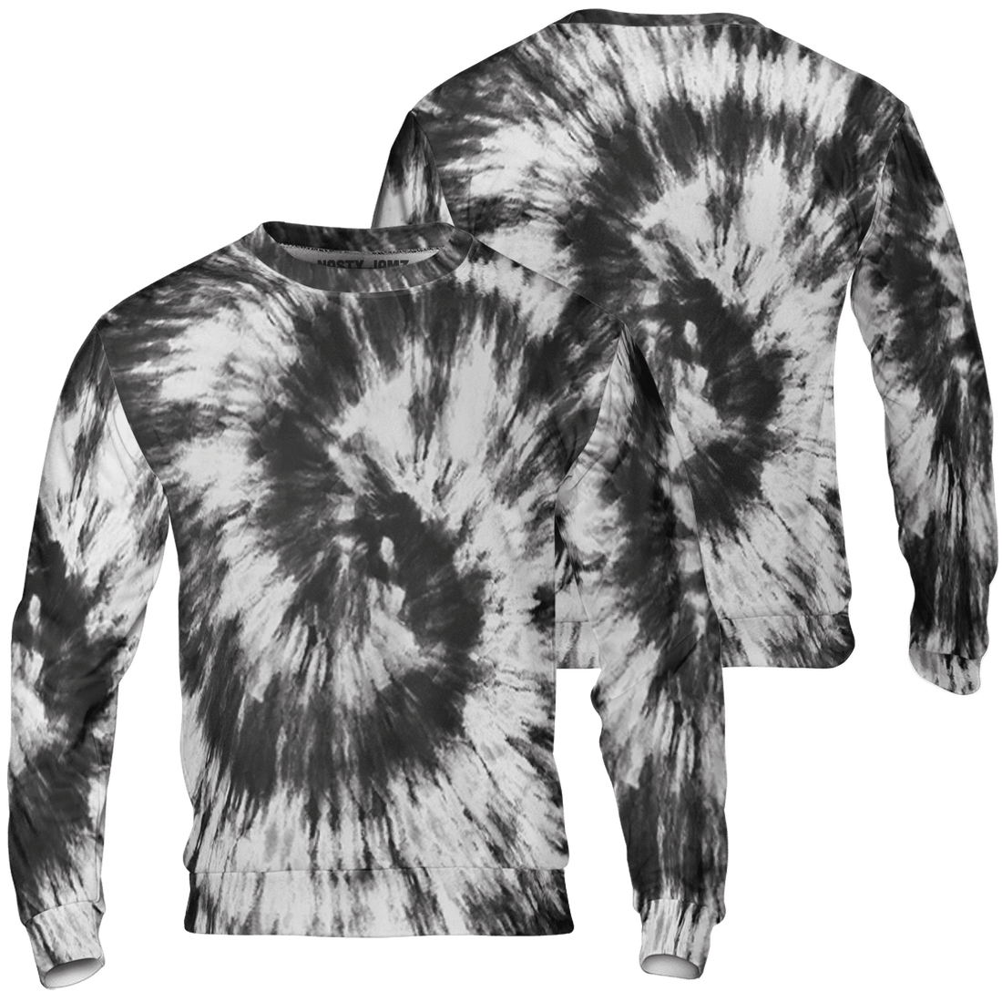 Retro High OG Black White 1s Sweatshirt Match Tye Dye 3D All-Over Print Spiral - NastyJamz