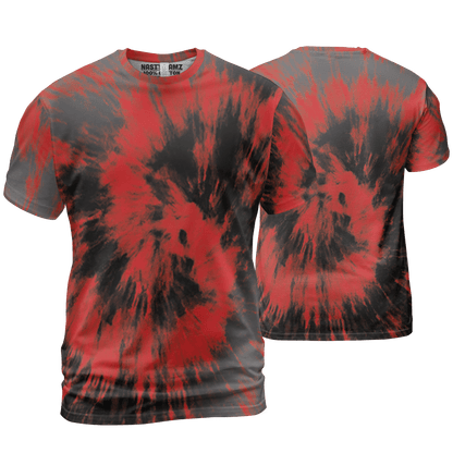 Bred Reimagined 4s T Shirt Match Tye Dye 3D All-Over Print Spiral - NastyJamz