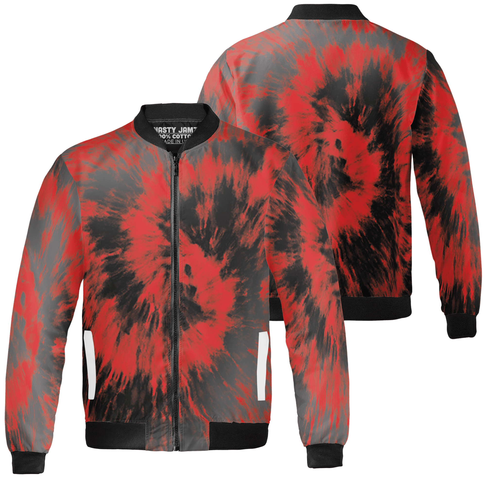 Bred Reimagined 4s Jacket Match Tye Dye 3D All-Over Print Spiral - NastyJamz