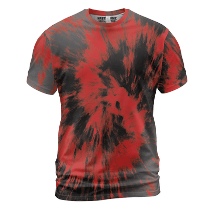 Bred Reimagined 4s T Shirt Match Tye Dye 3D All-Over Print Spiral - NastyJamz