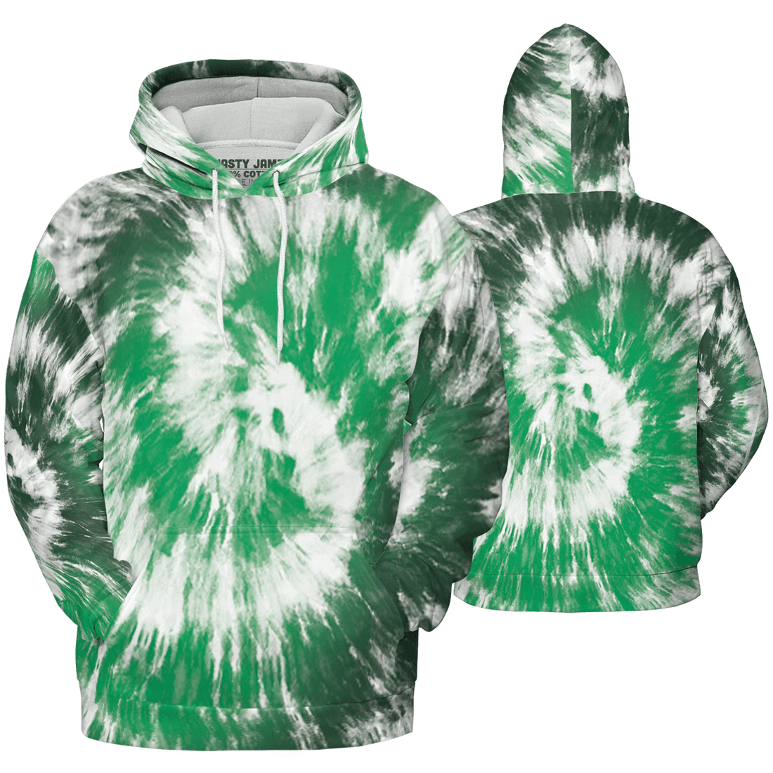 Lucky Green 5s Hoodie Match Tye Dye 3D All-Over Print Spiral - NastyJamz