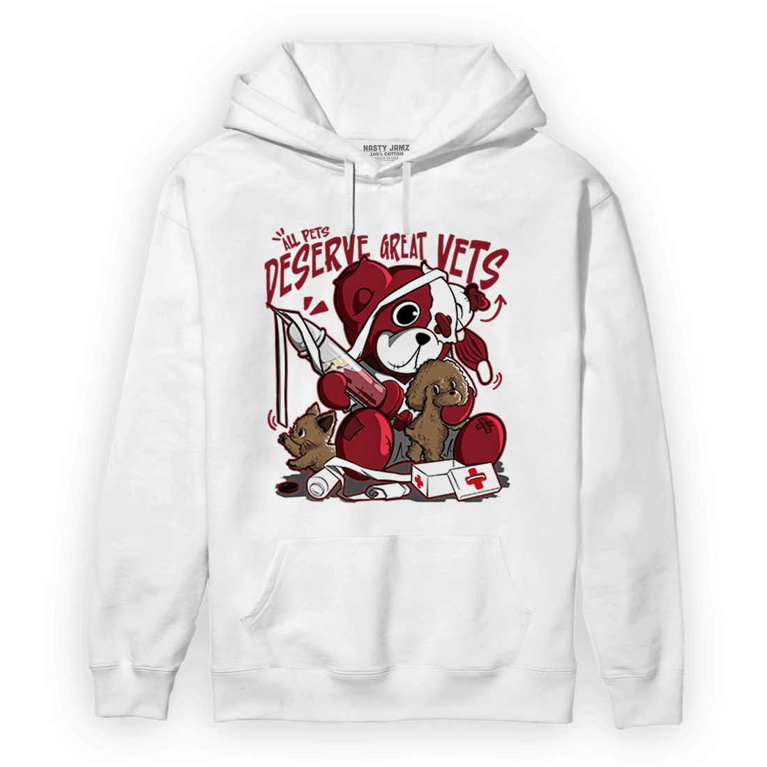 Cherry 12s Hoodie Match Veterinary BER - NastyJamz