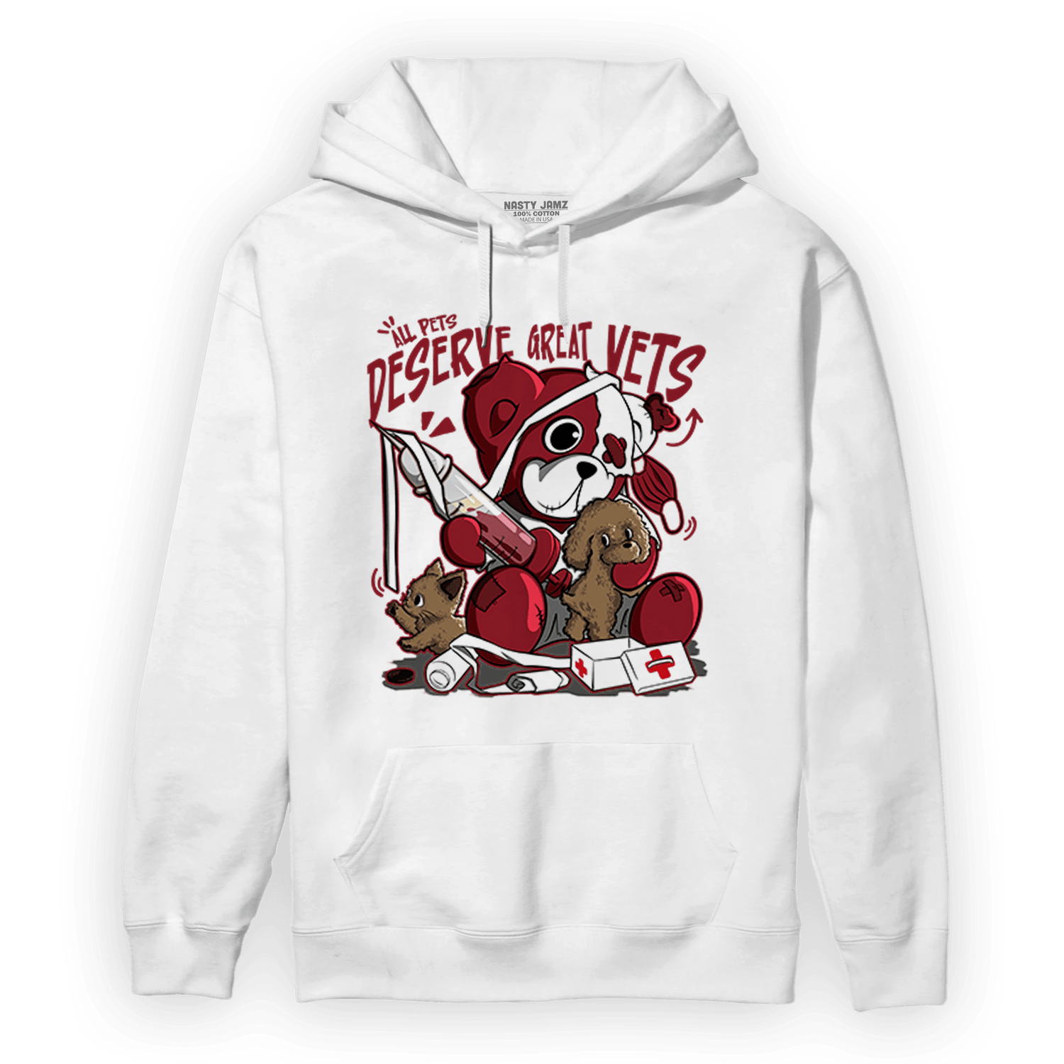 Cherry 12s Hoodie Match Veterinary BER - NastyJamz