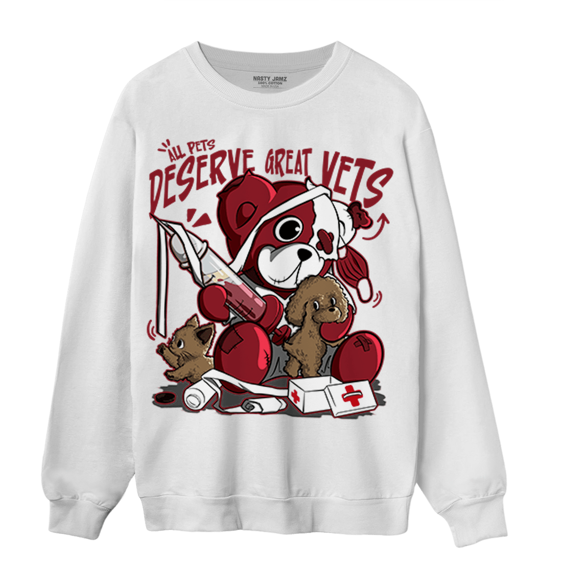Cherry 12s Sweatshirt Match Veterinary BER - NastyJamz