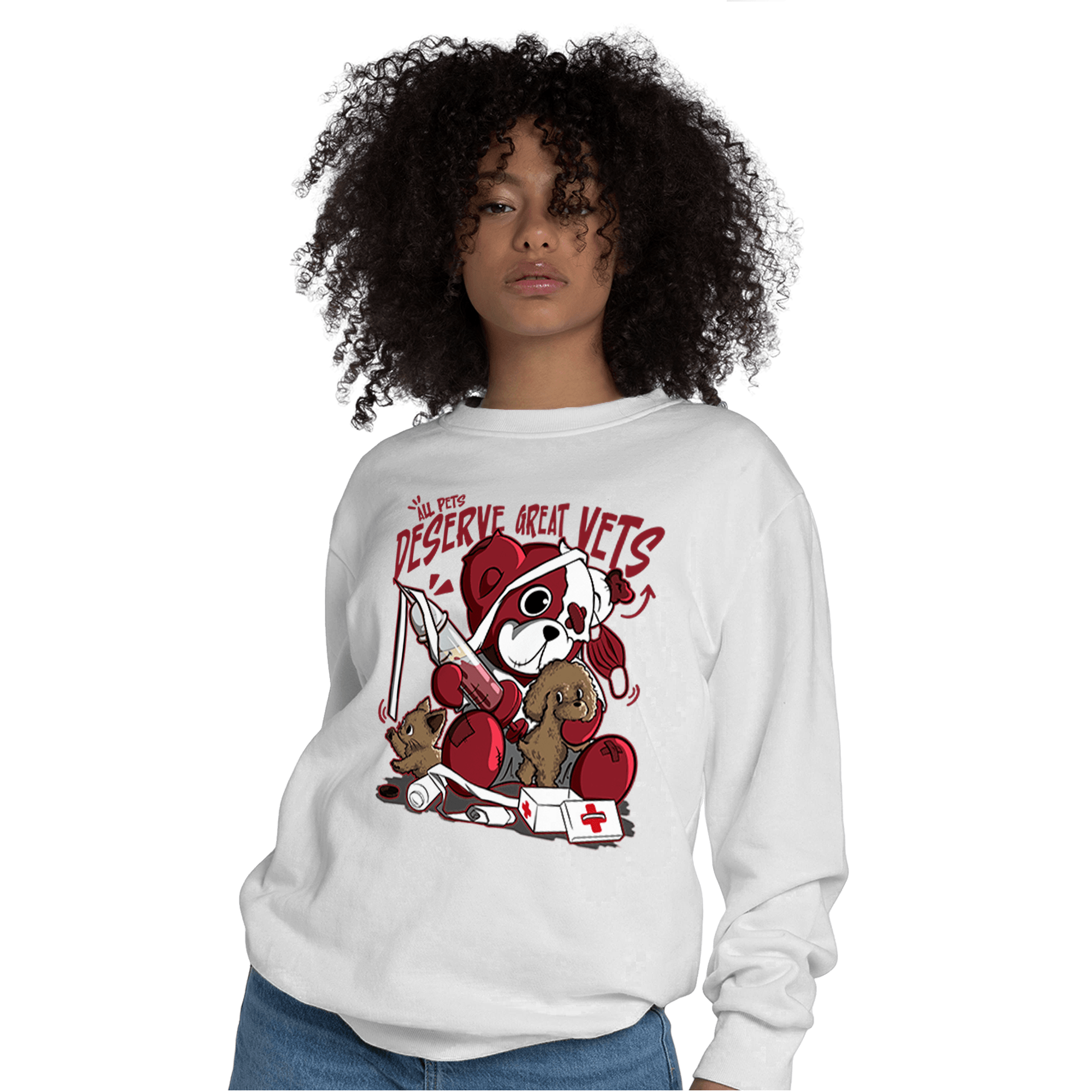 Cherry 12s Sweatshirt Match Veterinary BER - NastyJamz
