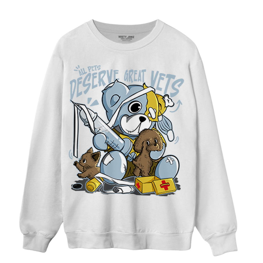 Blue Grey 13s Sweatshirt Match Veterinary BER - NastyJamz