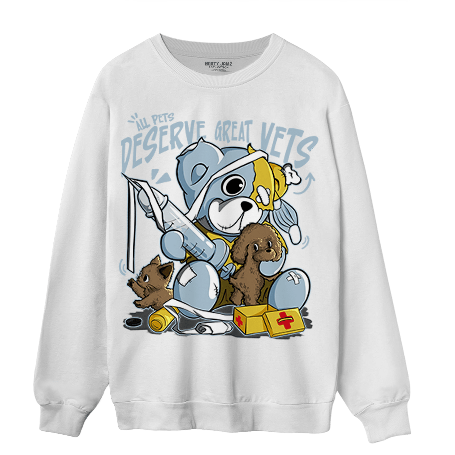 Blue Grey 13s Sweatshirt Match Veterinary BER - NastyJamz