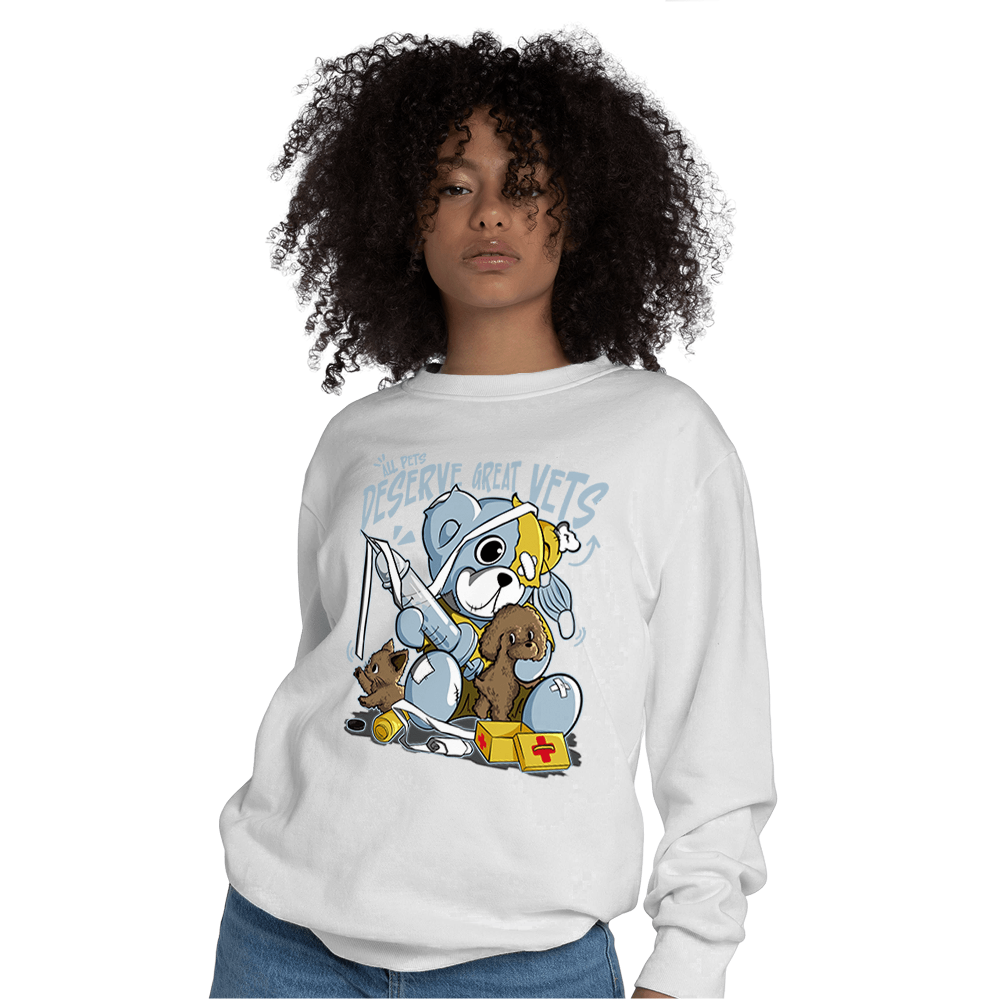 Blue Grey 13s Sweatshirt Match Veterinary BER - NastyJamz