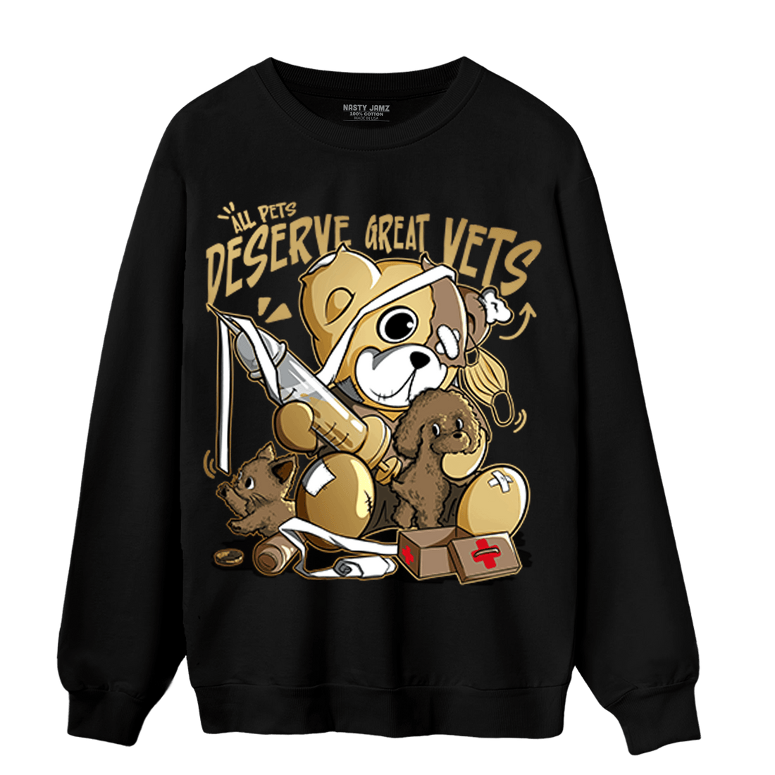 High OG Metallic Gold 1s Sweatshirt Match Veterinary BER - NastyJamz