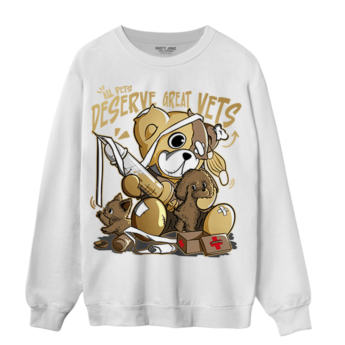 High OG Metallic Gold 1s Sweatshirt Match Veterinary BER - NastyJamz