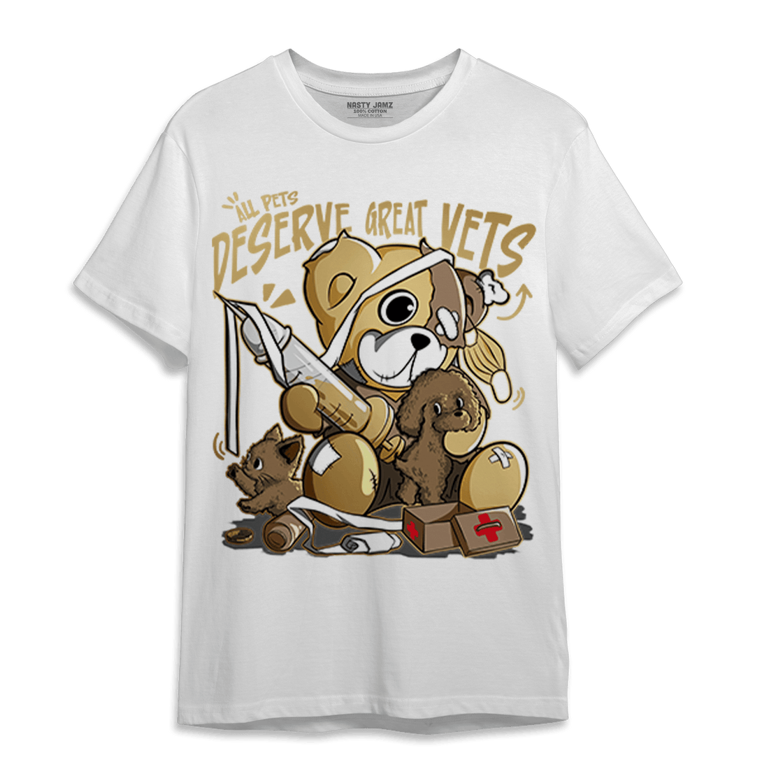 High OG Metallic Gold 1s T Shirt Match Veterinary BER - NastyJamz