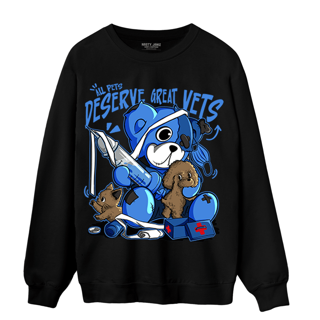 University Blue Toe 1s Sweatshirt Match Veterinary BER - NastyJamz