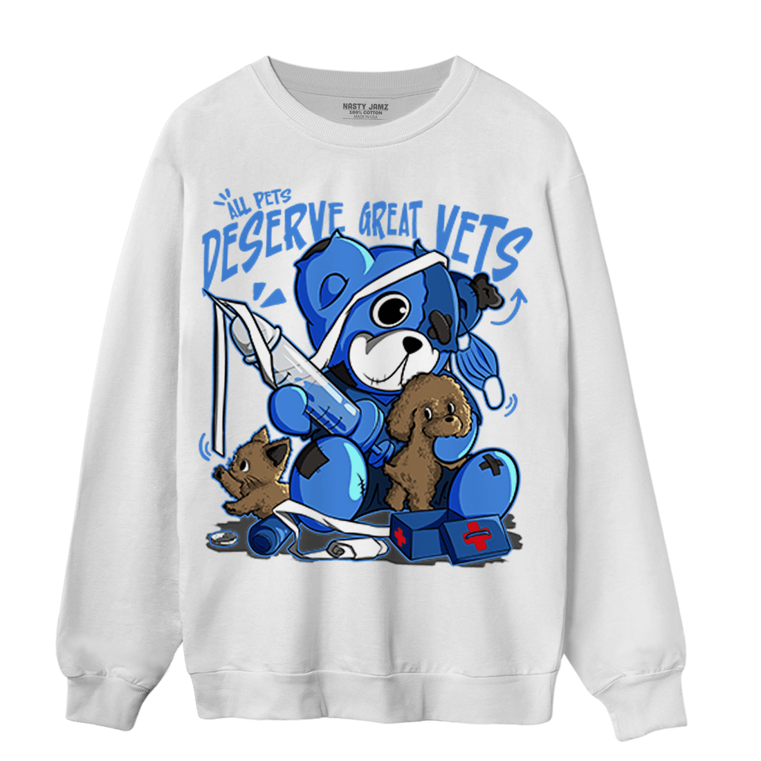 University Blue Toe 1s Sweatshirt Match Veterinary BER - NastyJamz