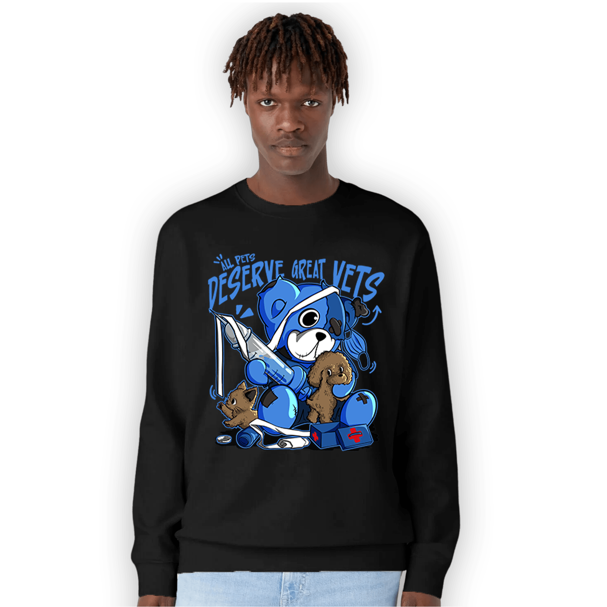 University Blue Toe 1s Sweatshirt Match Veterinary BER - NastyJamz