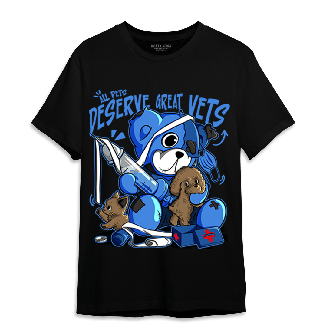 University Blue Toe 1s T Shirt Match Veterinary BER - NastyJamz