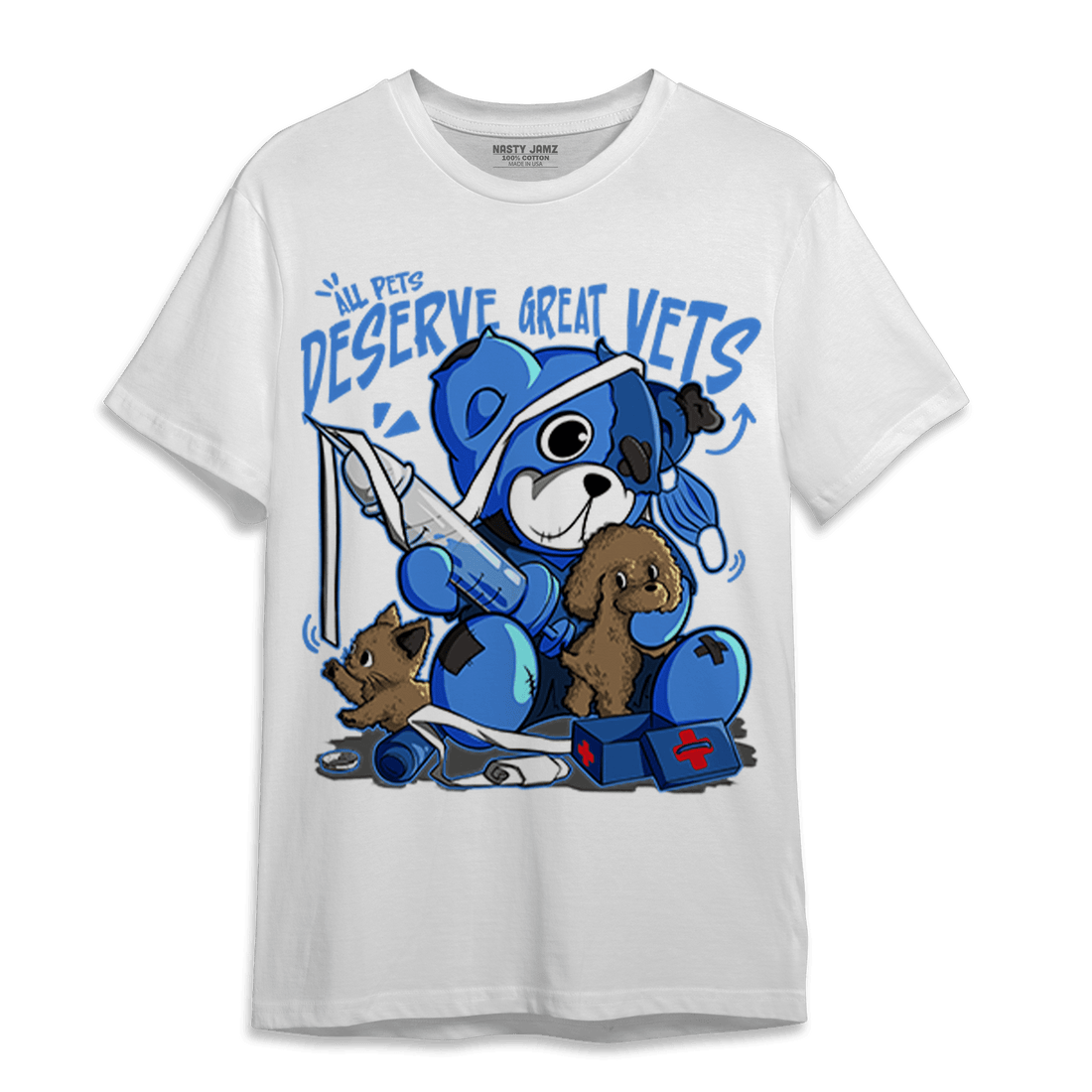 University Blue Toe 1s T Shirt Match Veterinary BER - NastyJamz