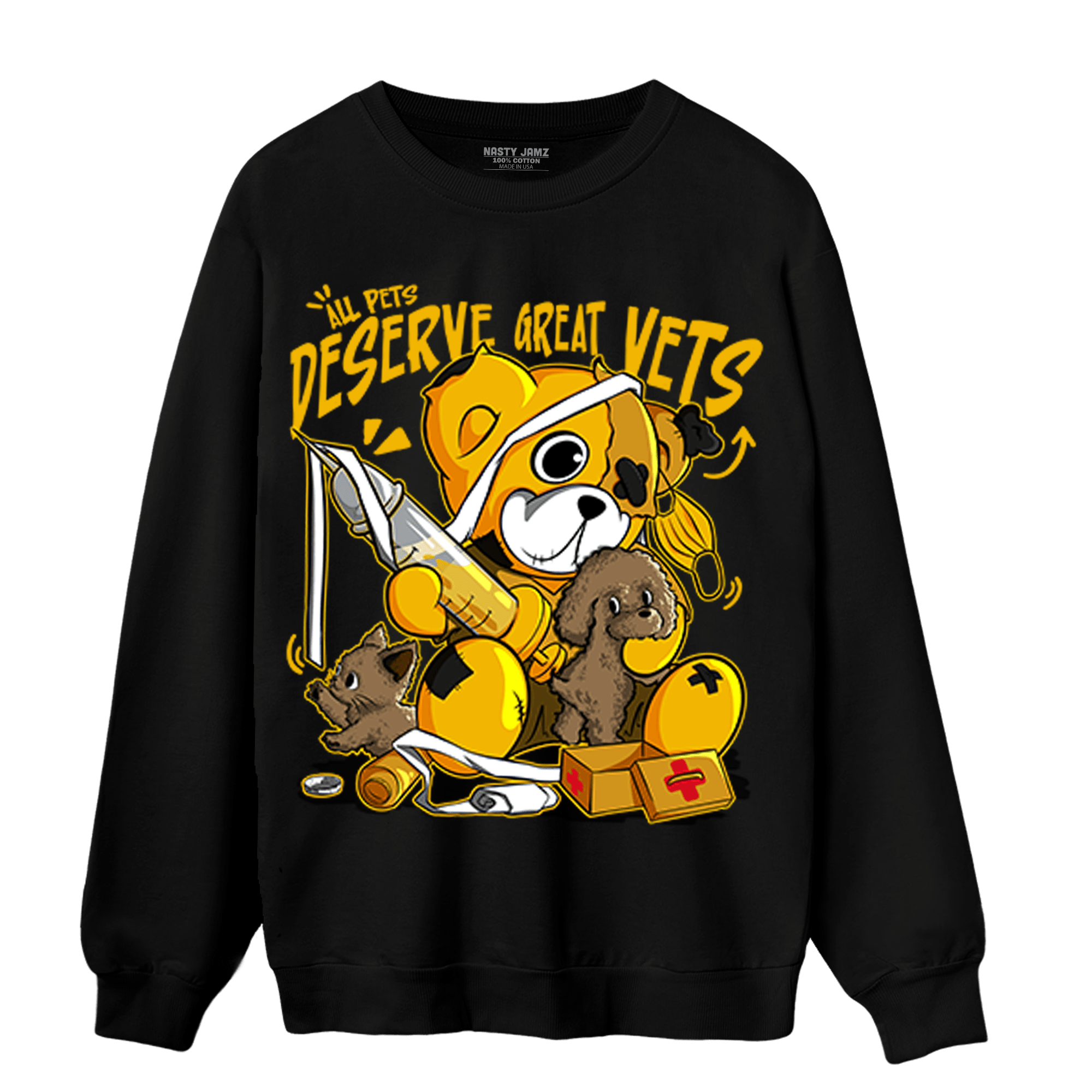 Yellow Ochre 1s Sweatshirt Match Veterinary BER - NastyJamz