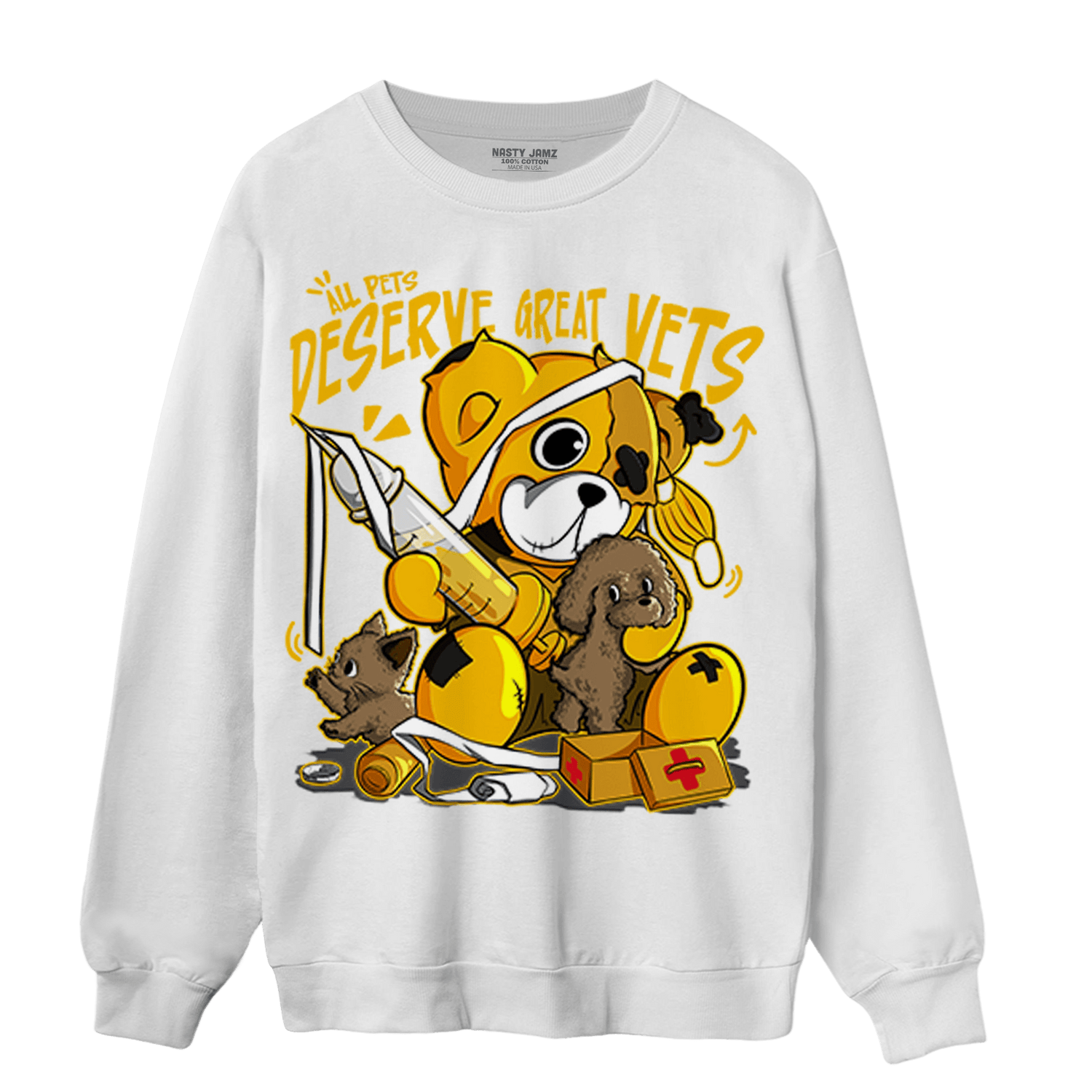 Yellow Ochre 1s Sweatshirt Match Veterinary BER - NastyJamz