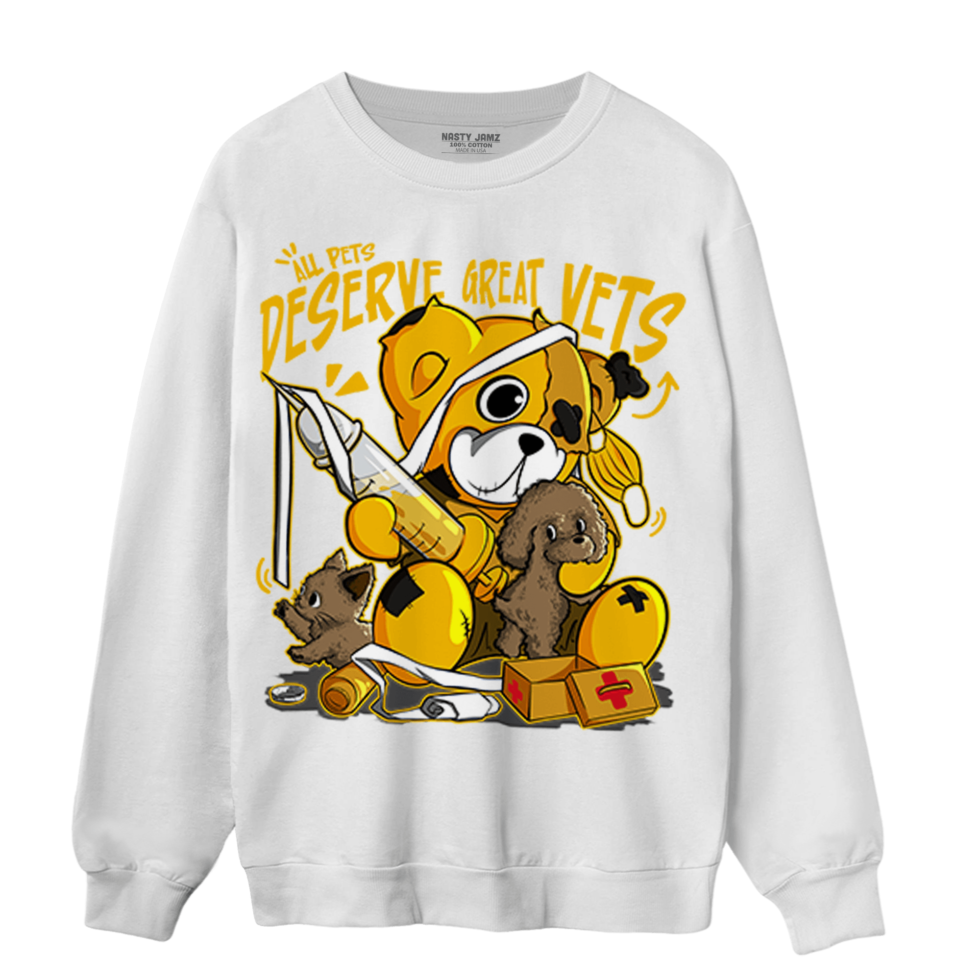 Yellow Ochre 1s Sweatshirt Match Veterinary BER - NastyJamz