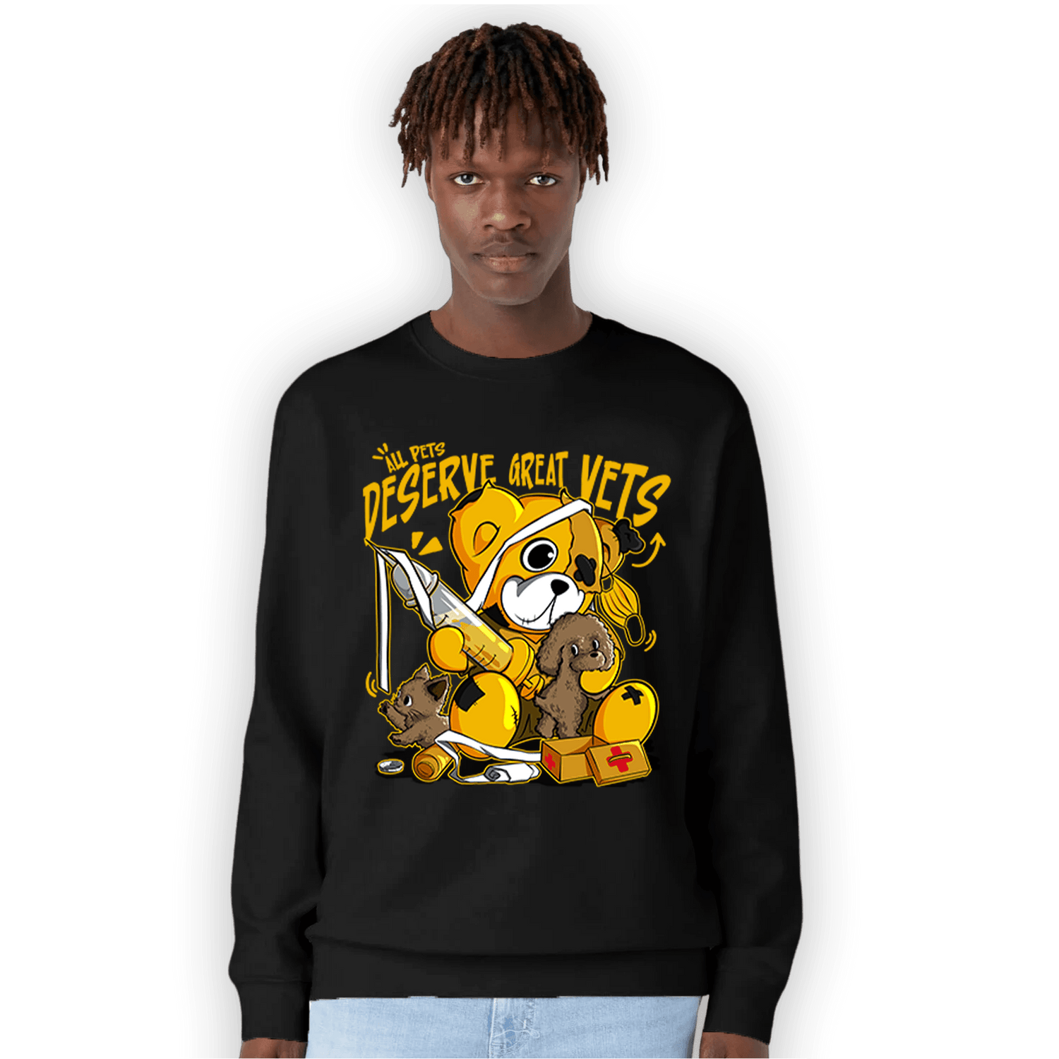 Yellow Ochre 1s Sweatshirt Match Veterinary BER - NastyJamz
