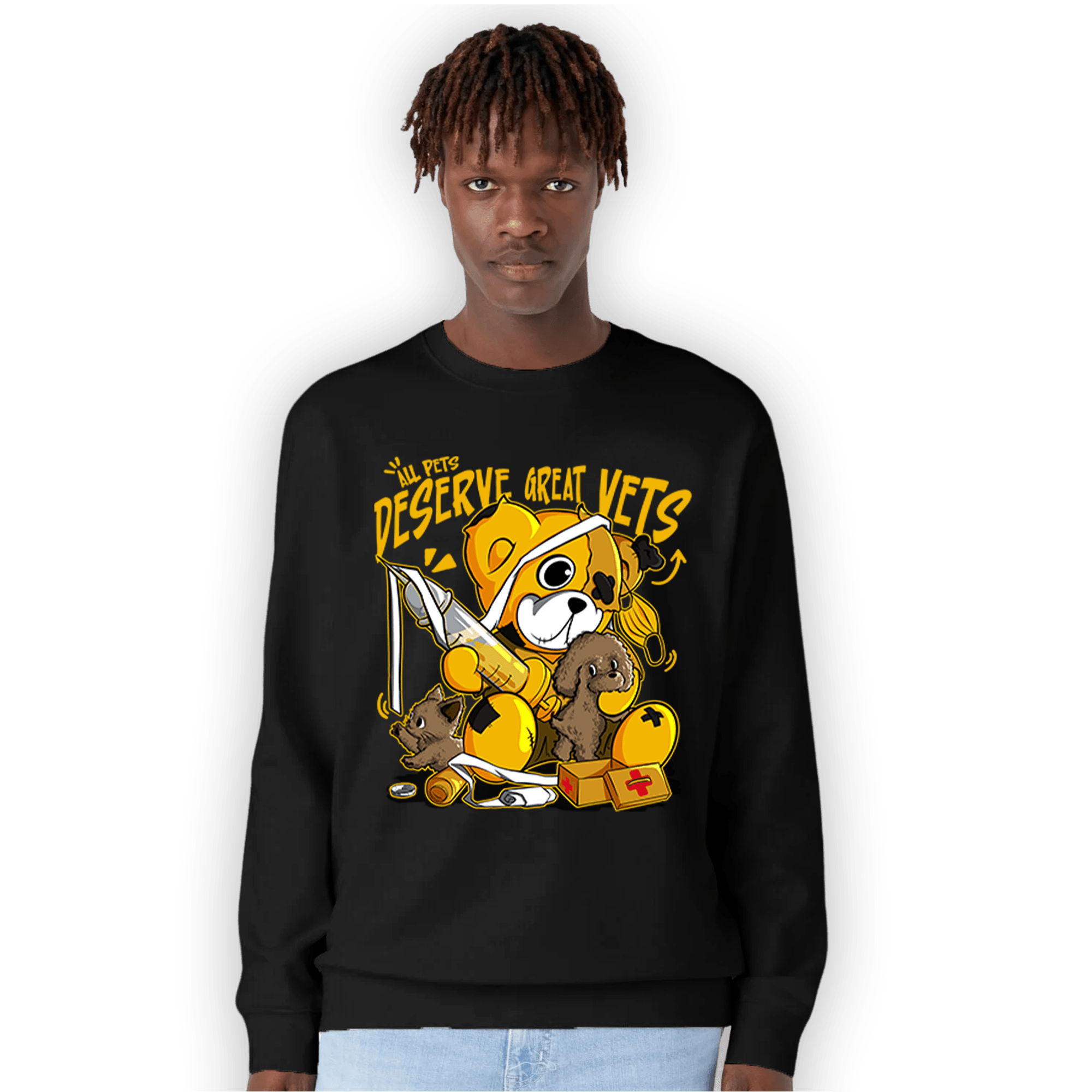 Yellow Ochre 1s Sweatshirt Match Veterinary BER - NastyJamz