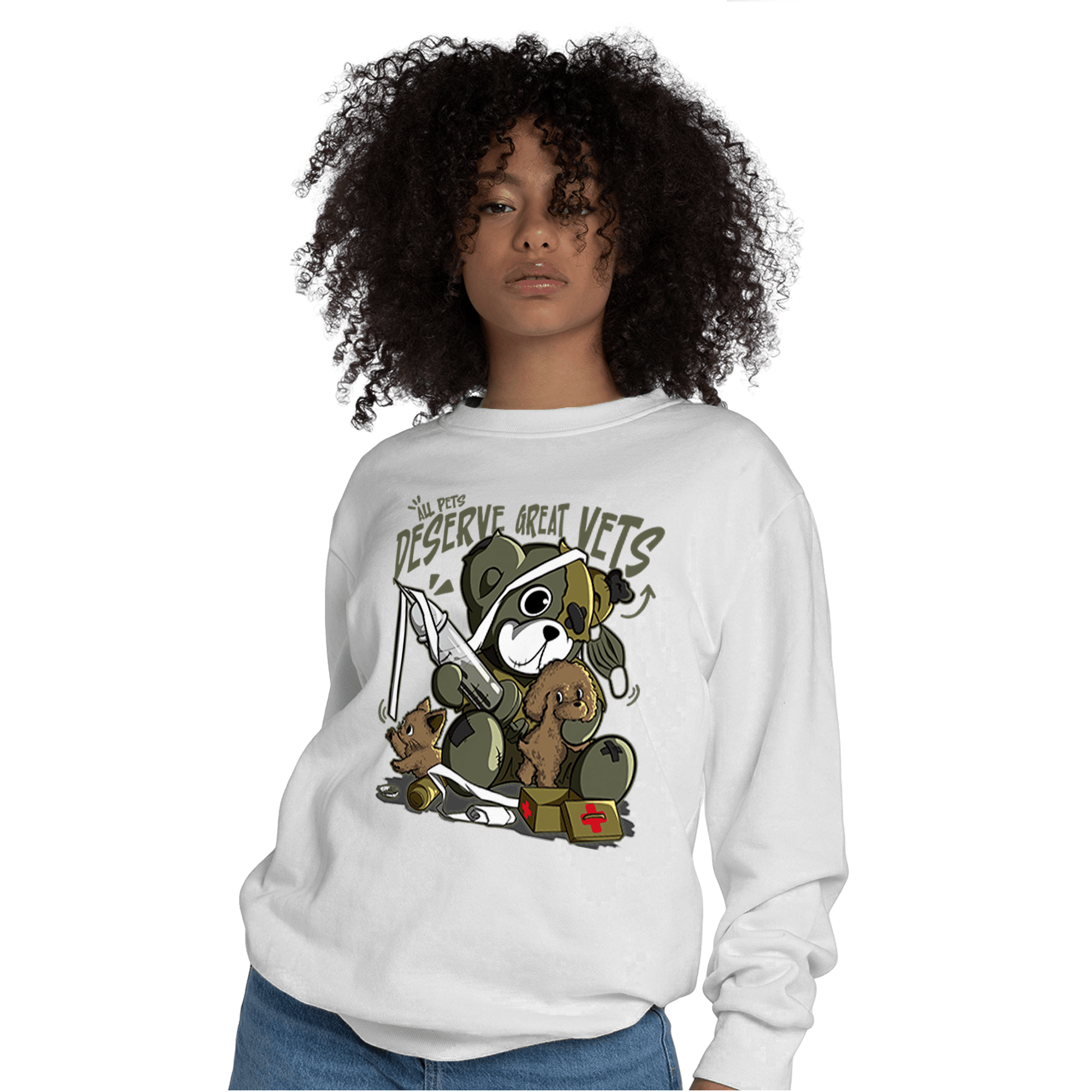 SE Craft Medium Olive 4s Sweatshirt Match Veterinary BER - NastyJamz