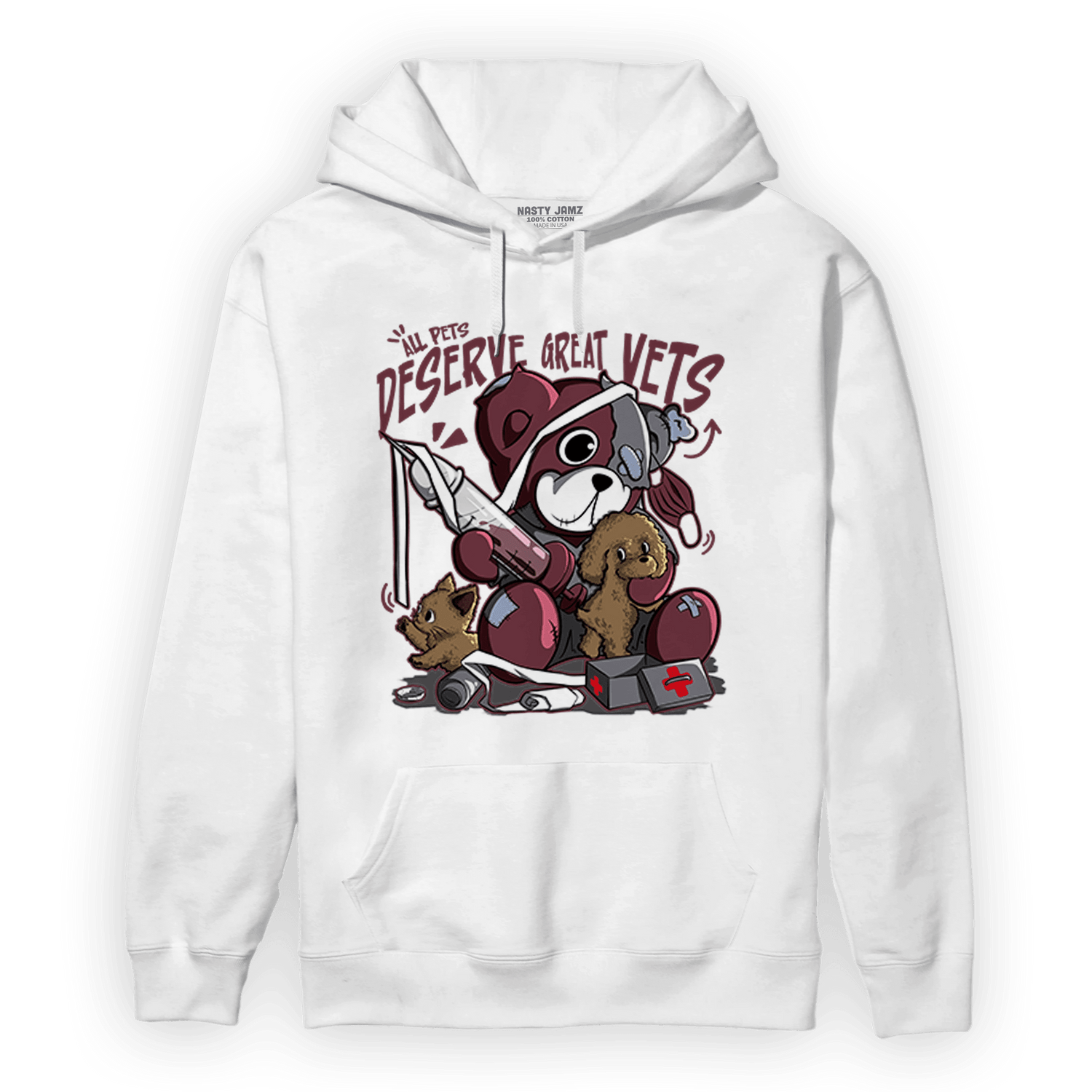 Burgundy 5s Hoodie Match Veterinary BER - NastyJamz
