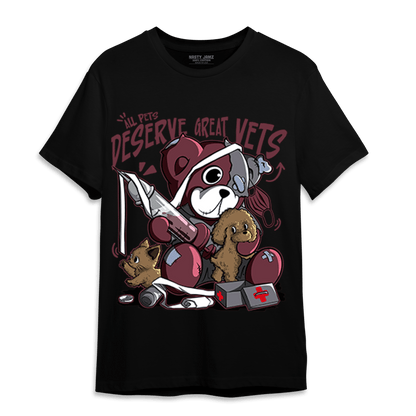 Burgundy 5s T Shirt Match Veterinary BER - NastyJamz