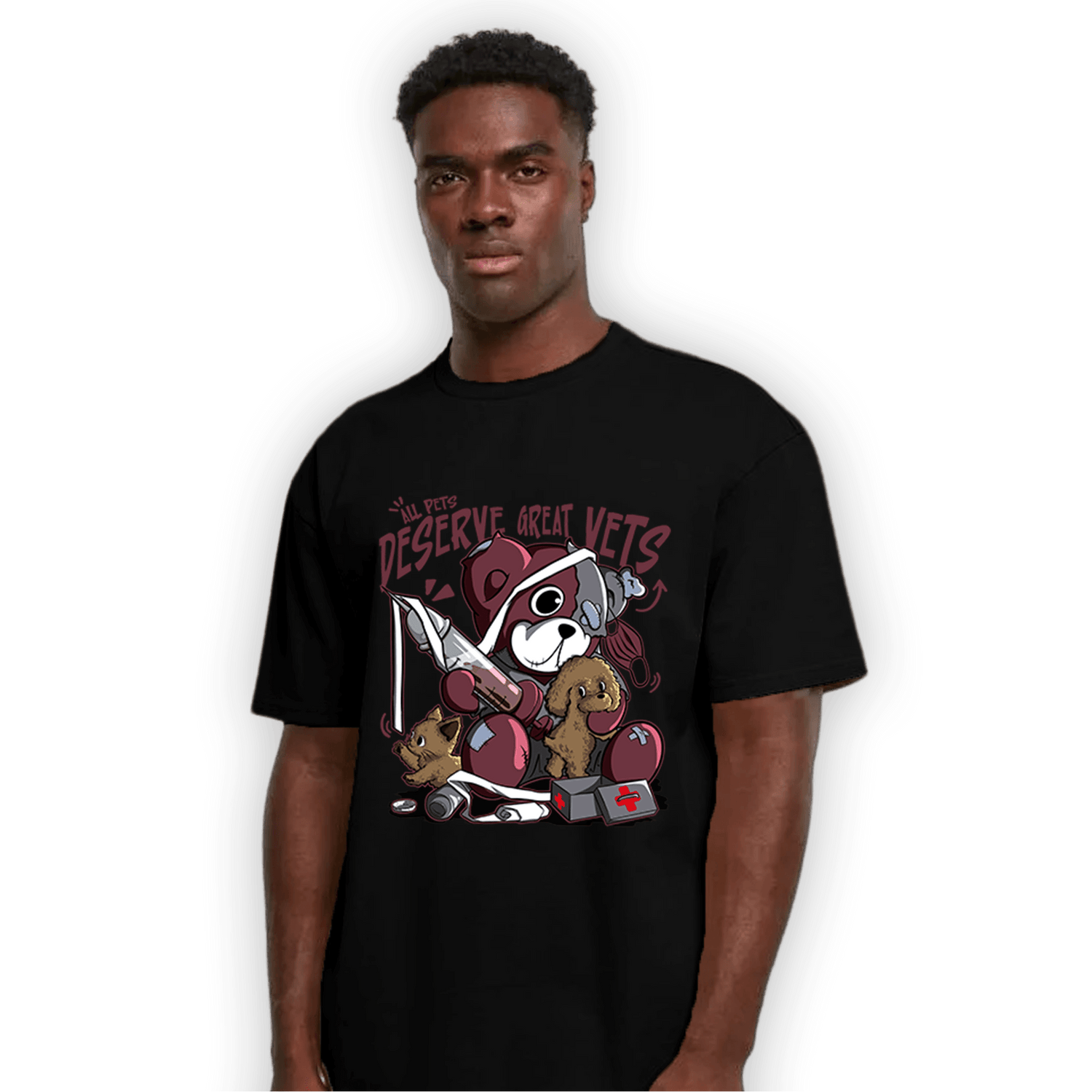 Burgundy 5s T Shirt Match Veterinary BER - NastyJamz