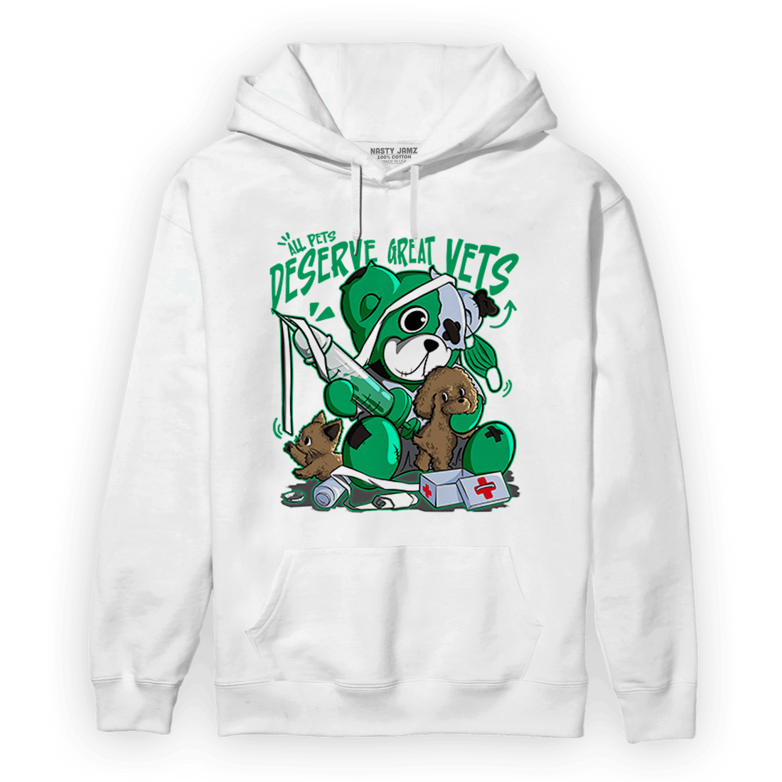 Lucky Green 5s Hoodie Match Veterinary BER - NastyJamz