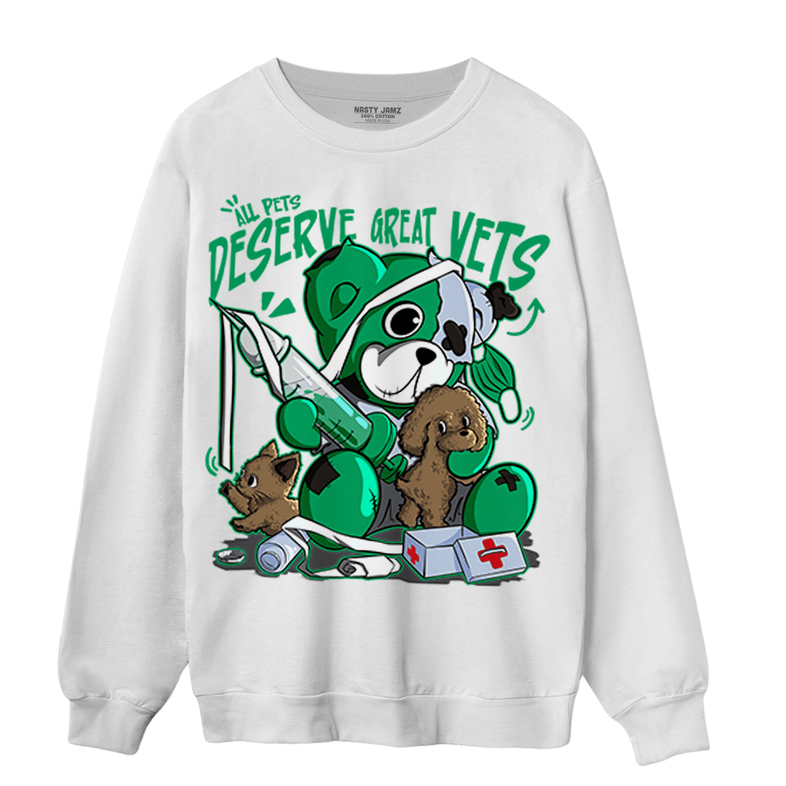 Lucky Green 5s Sweatshirt Match Veterinary BER - NastyJamz