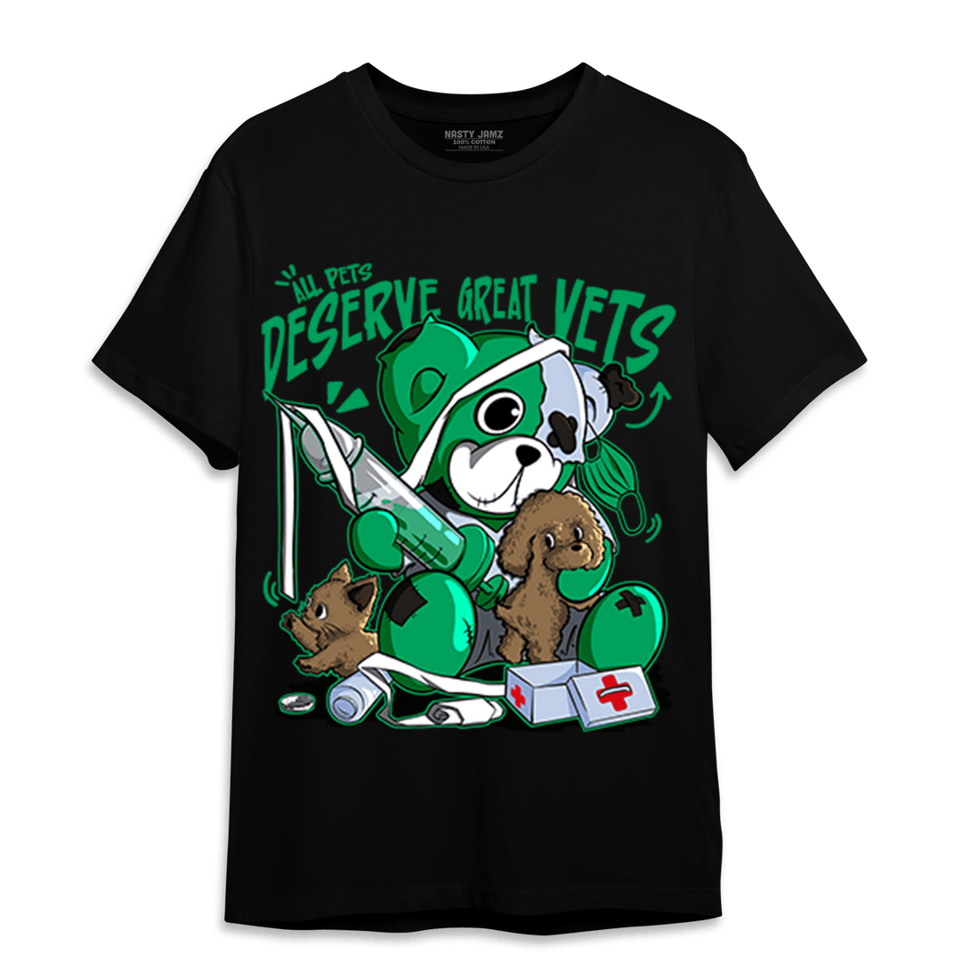 Lucky Green 5s T Shirt Match Veterinary BER - NastyJamz