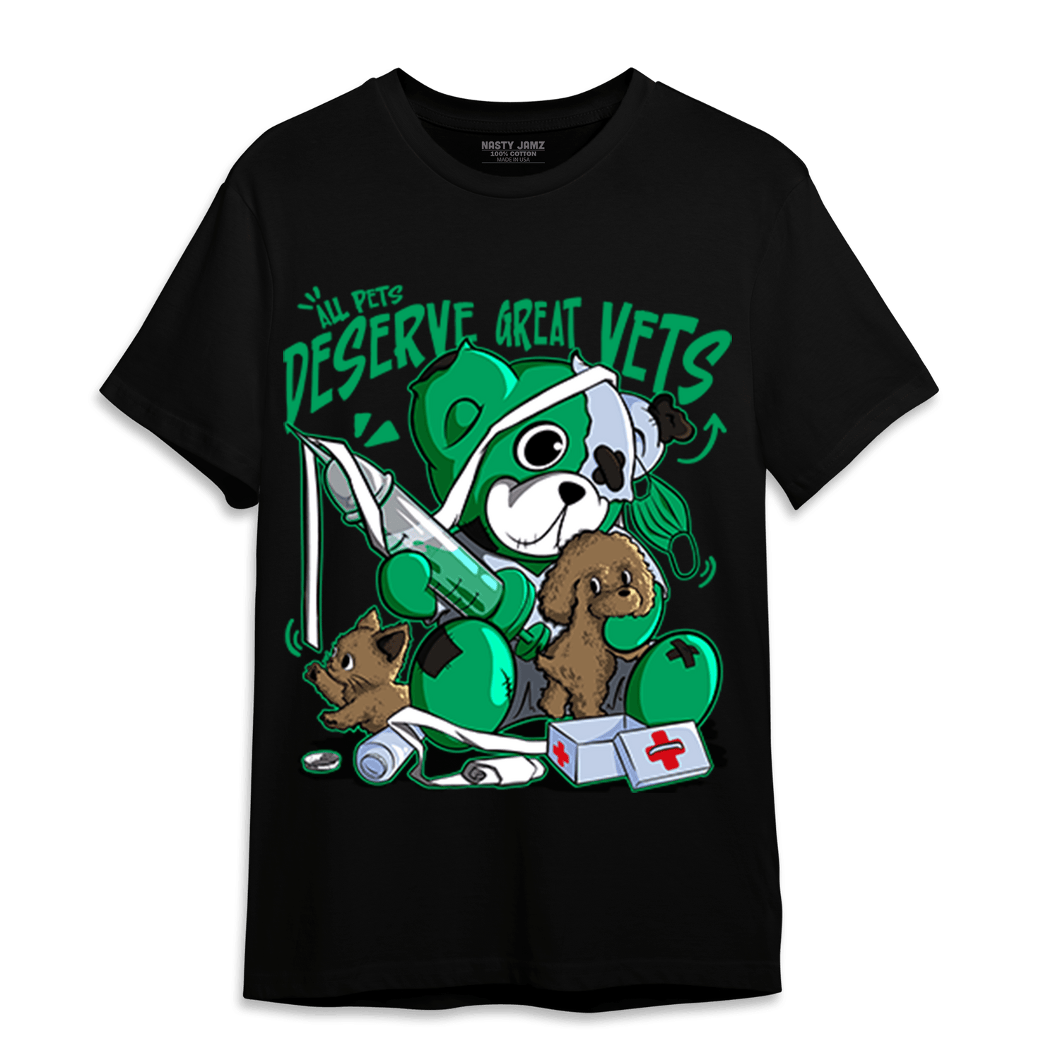 Lucky Green 5s T Shirt Match Veterinary BER - NastyJamz