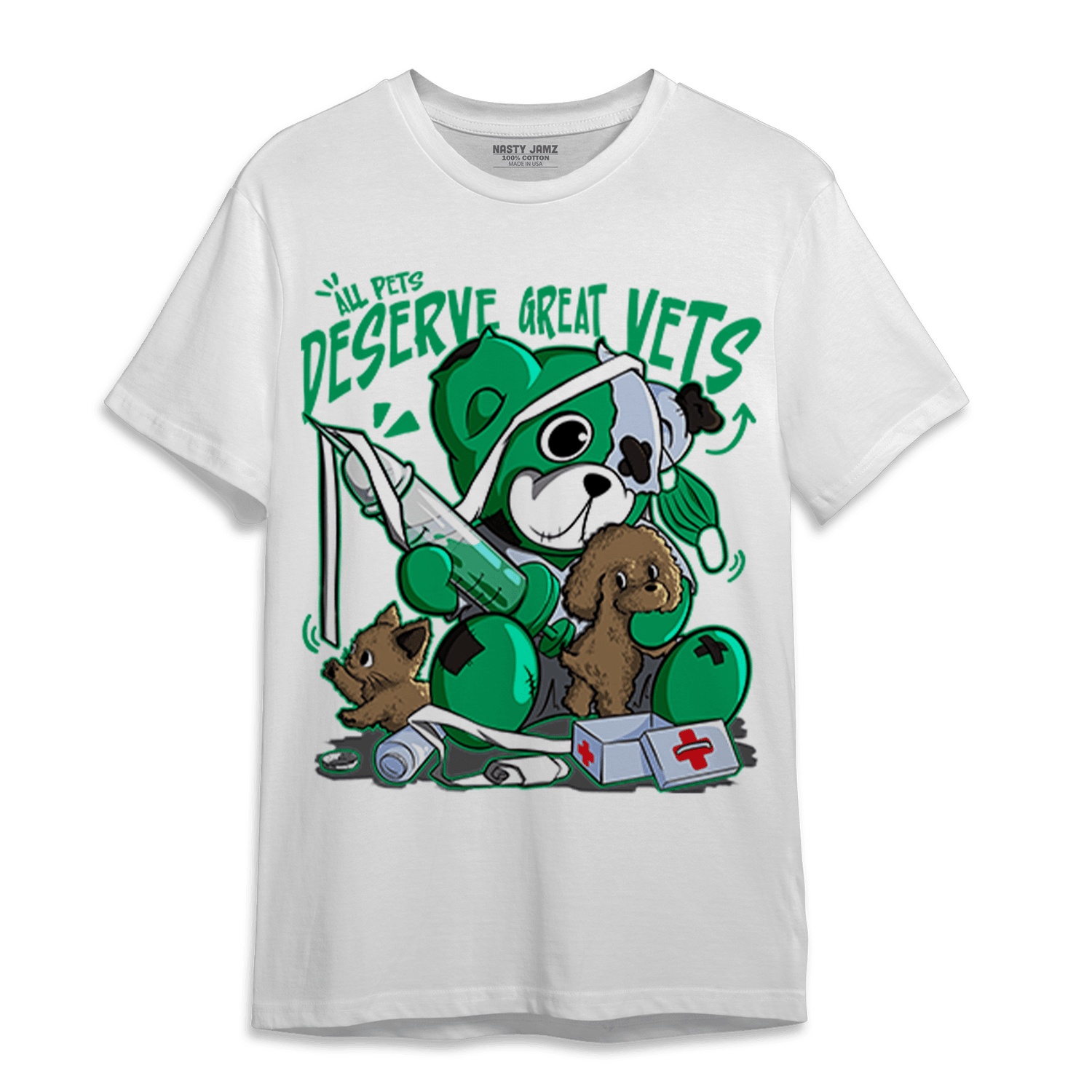 Lucky Green 5s T Shirt Match Veterinary BER - NastyJamz