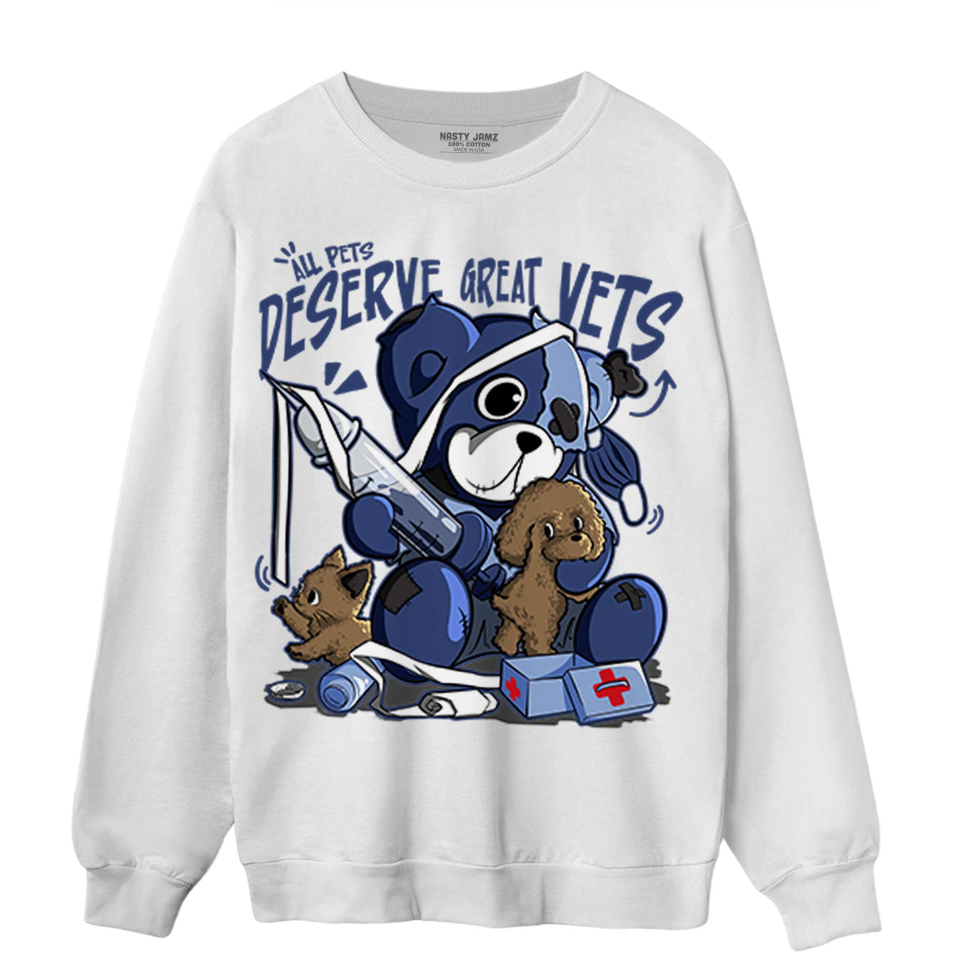 Midnight Navy 5s Sweatshirt Match Veterinary BER - NastyJamz