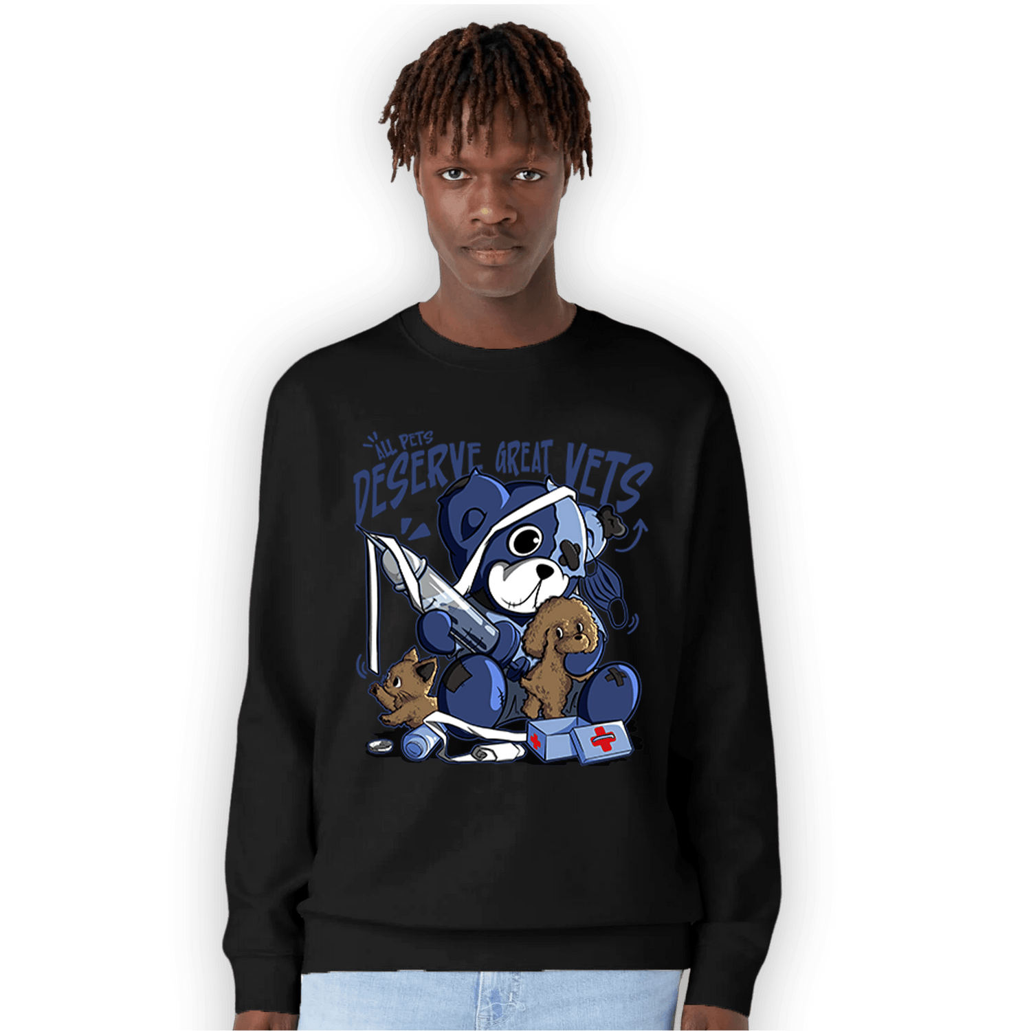 Midnight Navy 5s Sweatshirt Match Veterinary BER - NastyJamz