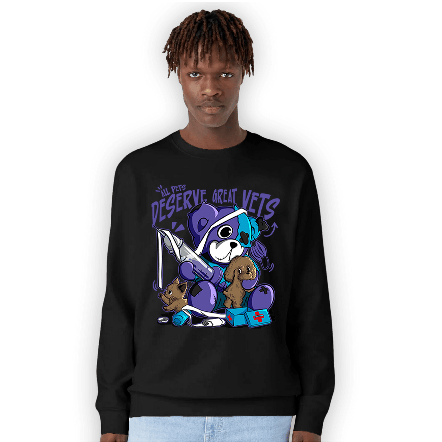 Aqua 6s Sweatshirt Match Veterinary BER - NastyJamz