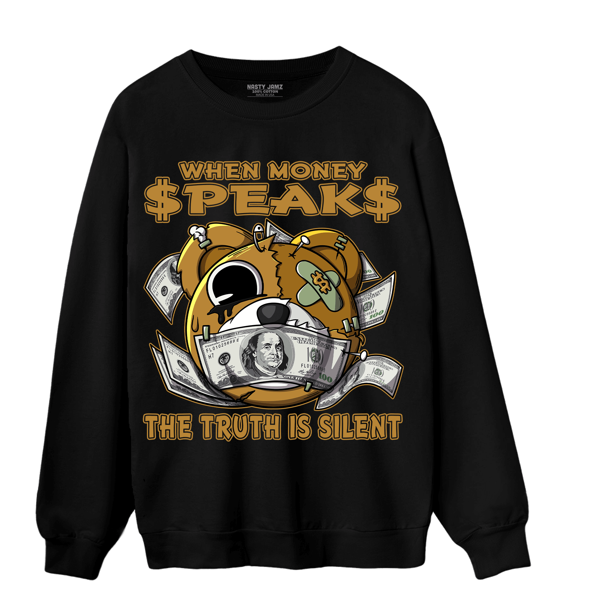 Wheat 13s Sweatshirt Match When Money Speaks Ber - NastyJamz