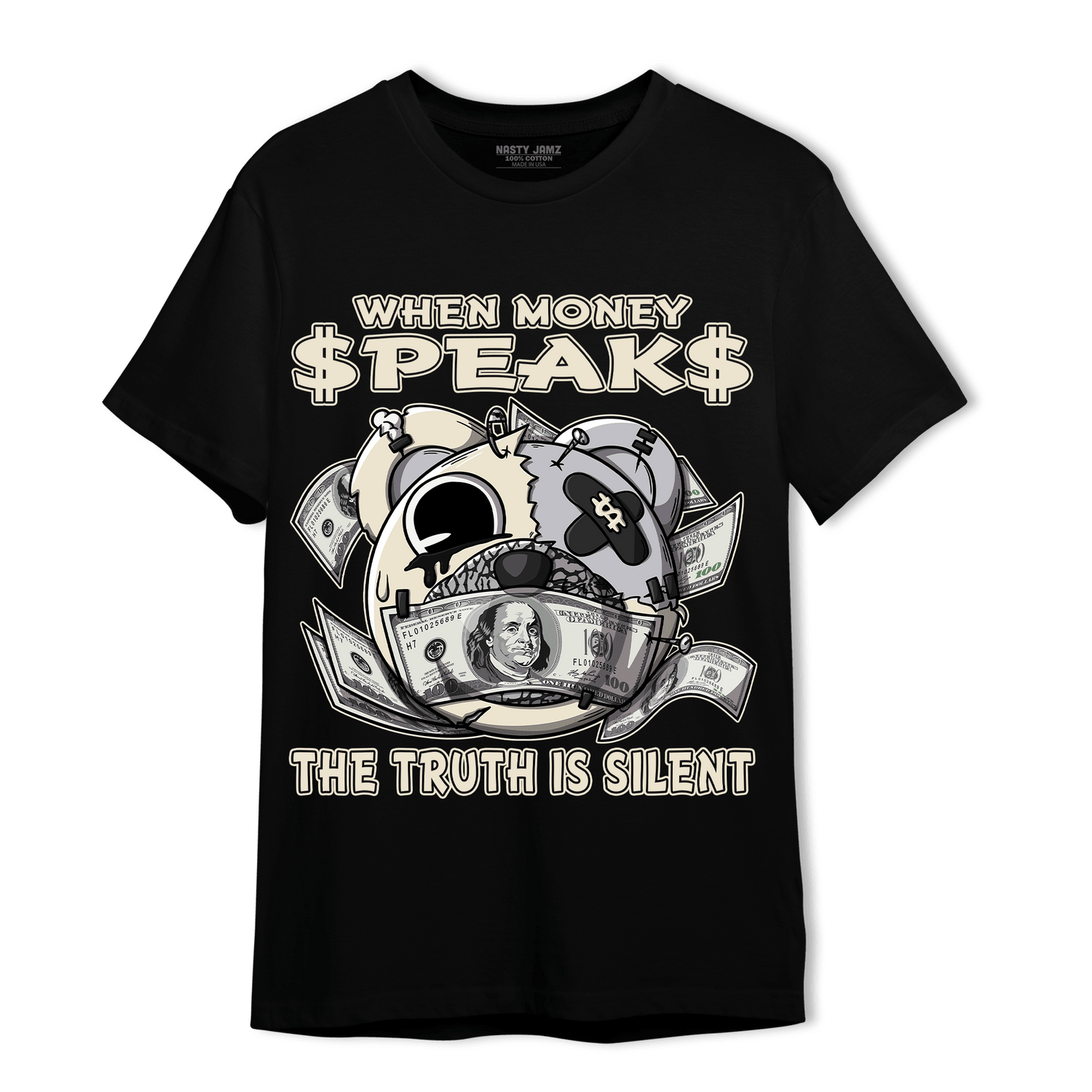 Off Noir 3s T Shirt Match When Money Speaks Ber - NastyJamz