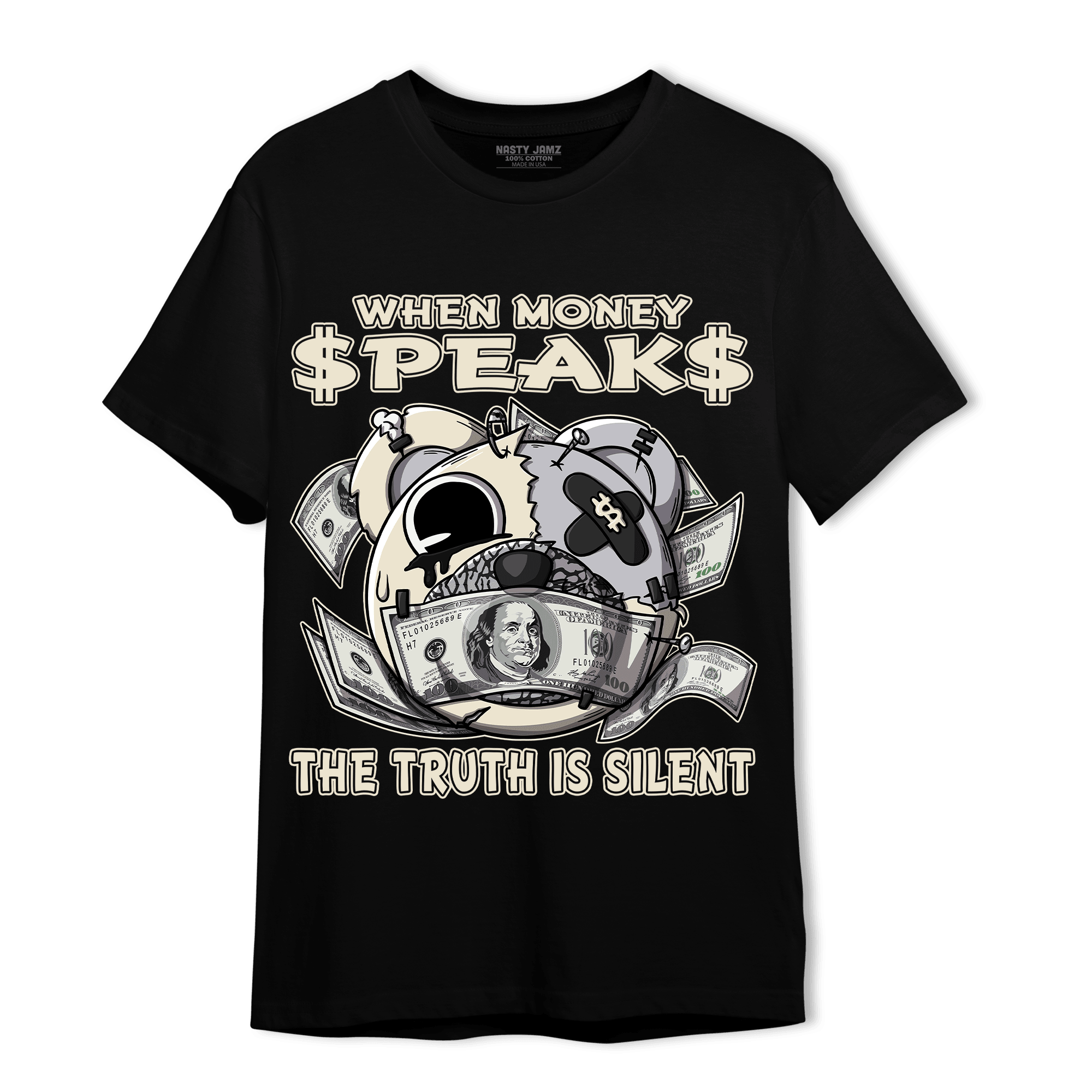 Off Noir 3s T Shirt Match When Money Speaks Ber - NastyJamz