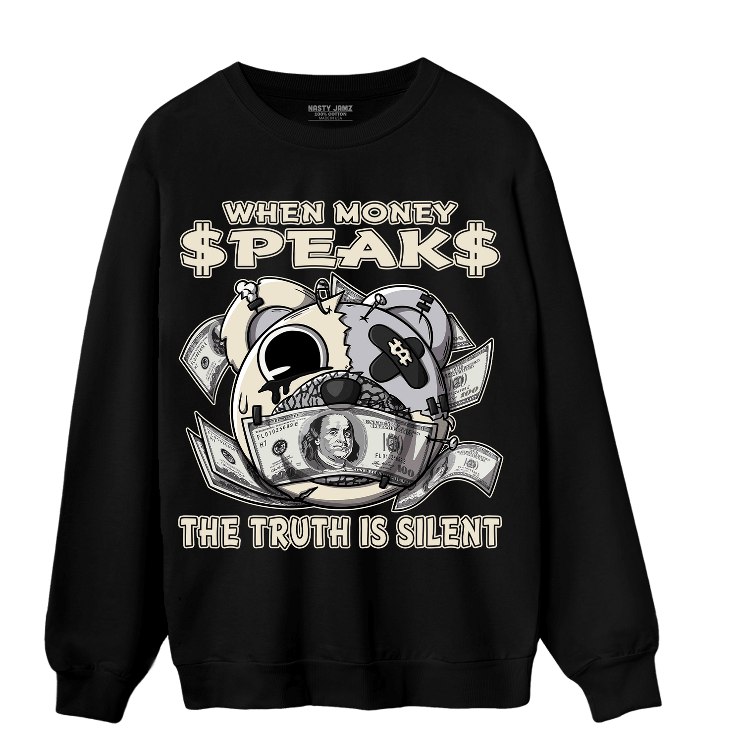 Off Noir 3s Sweatshirt Match When Money Speaks Ber - NastyJamz